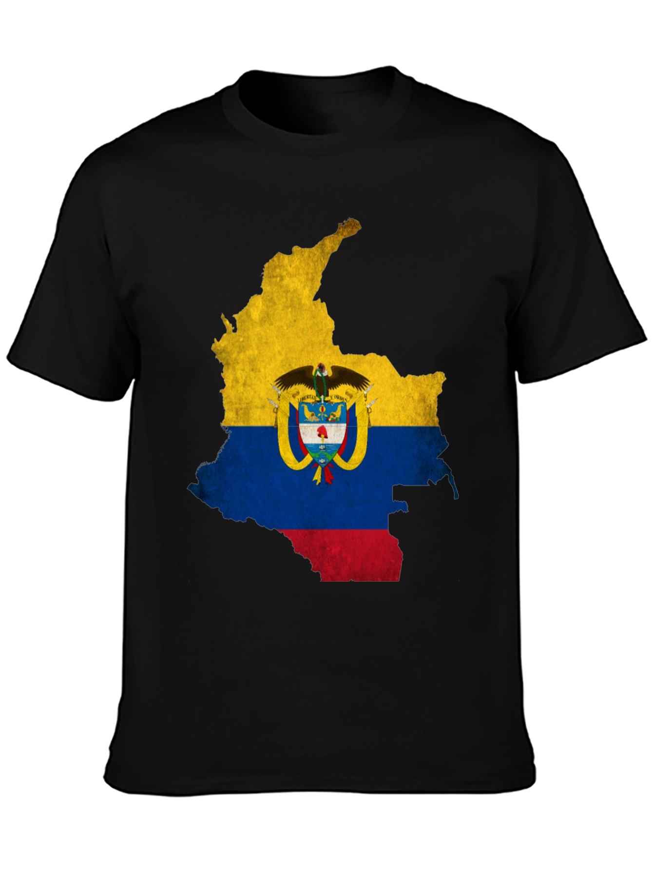 Colombia Flag Map Graphic Tee - Black