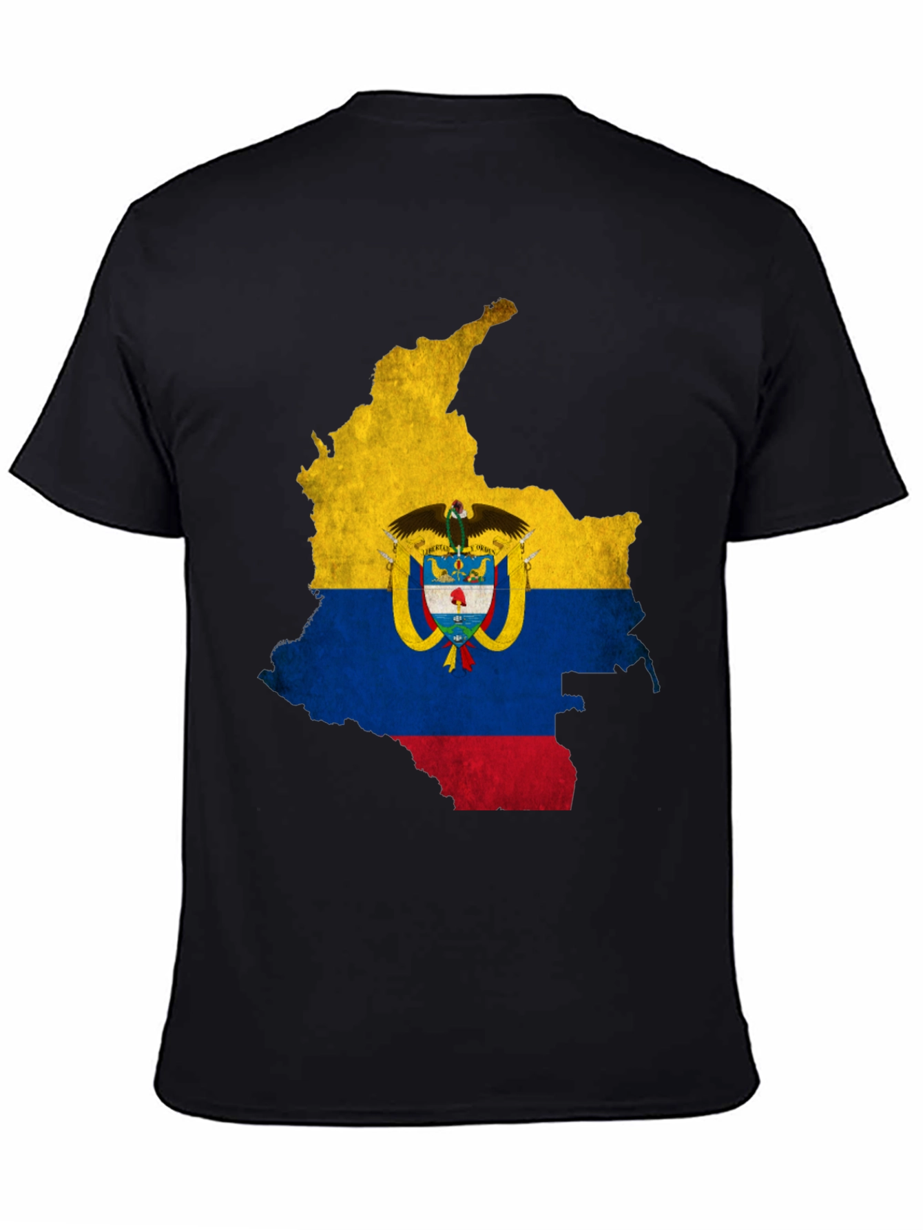 Colombia Flag Map Graphic Tee - Black