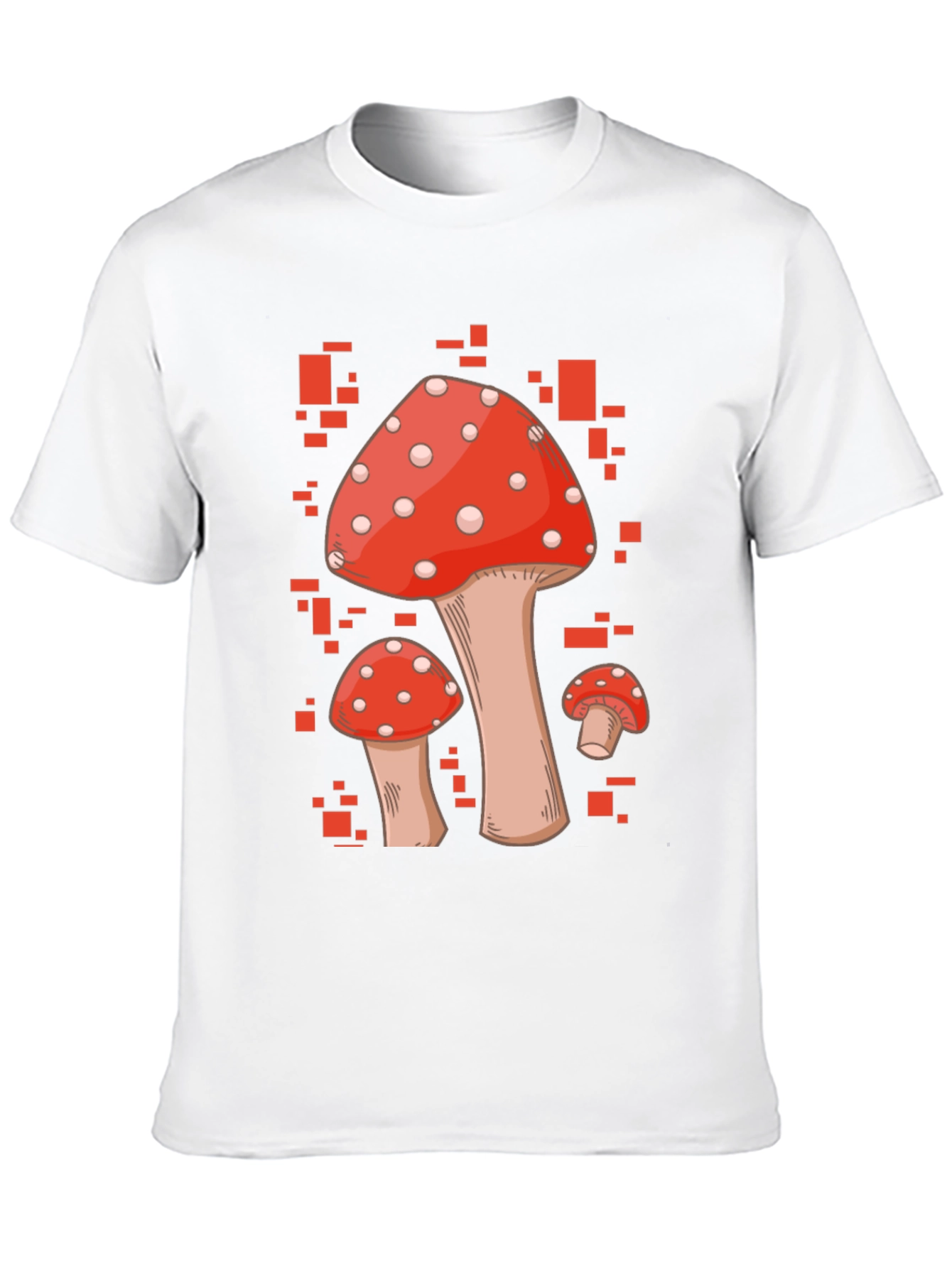 Mushroom Graphic Tee - Red & White Fungi Design
