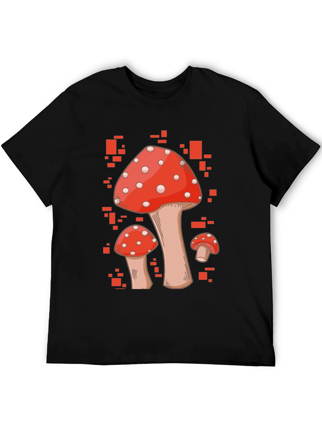 Mushroom Graphic Tee - Red & White Fungi Design