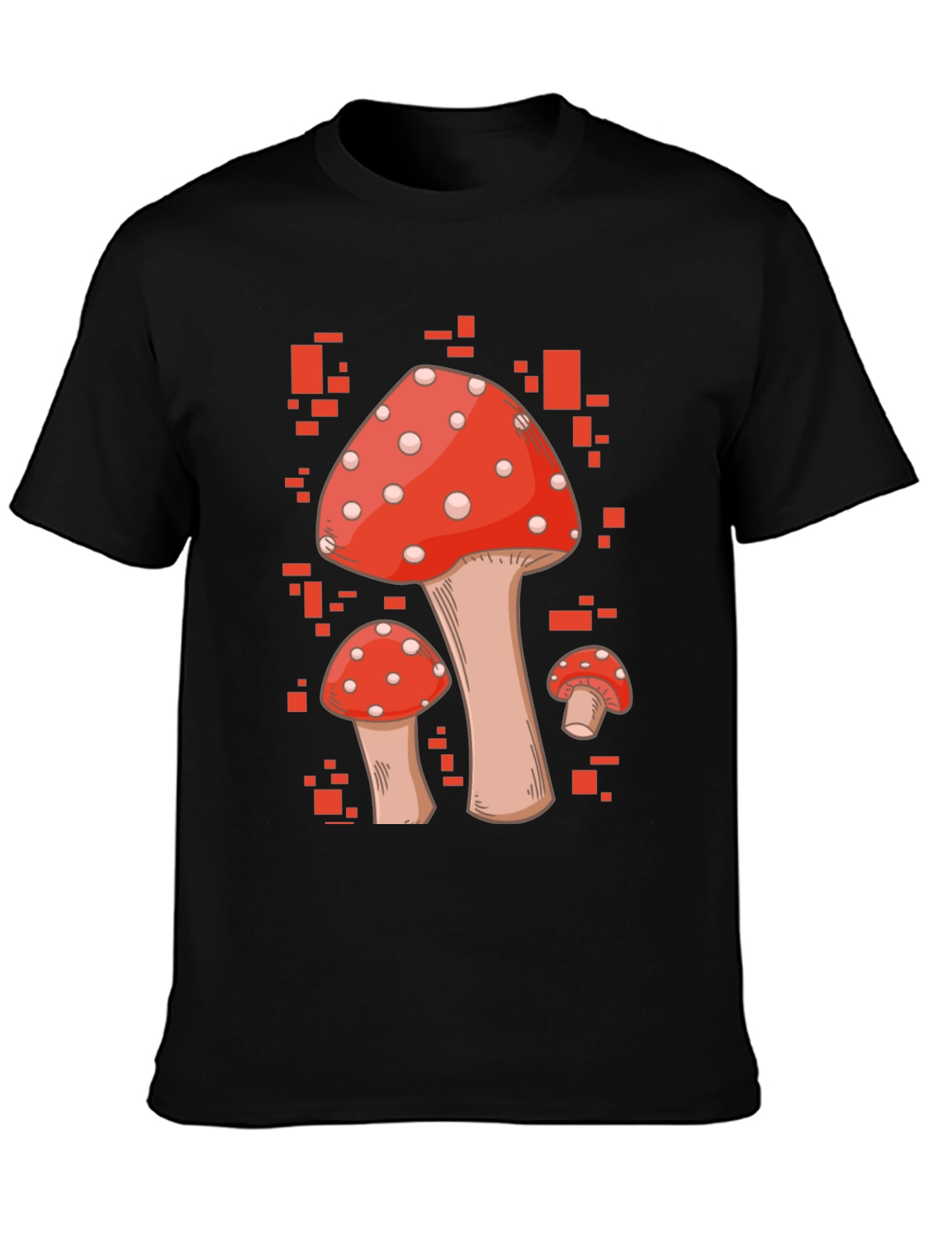 Mushroom Graphic Tee - Red & White Fungi Design