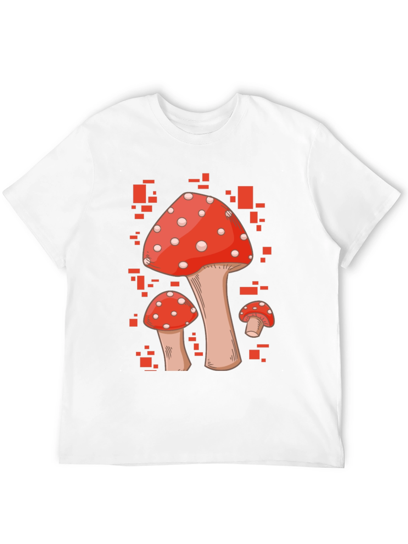 Mushroom Graphic Tee - Red & White Fungi Design