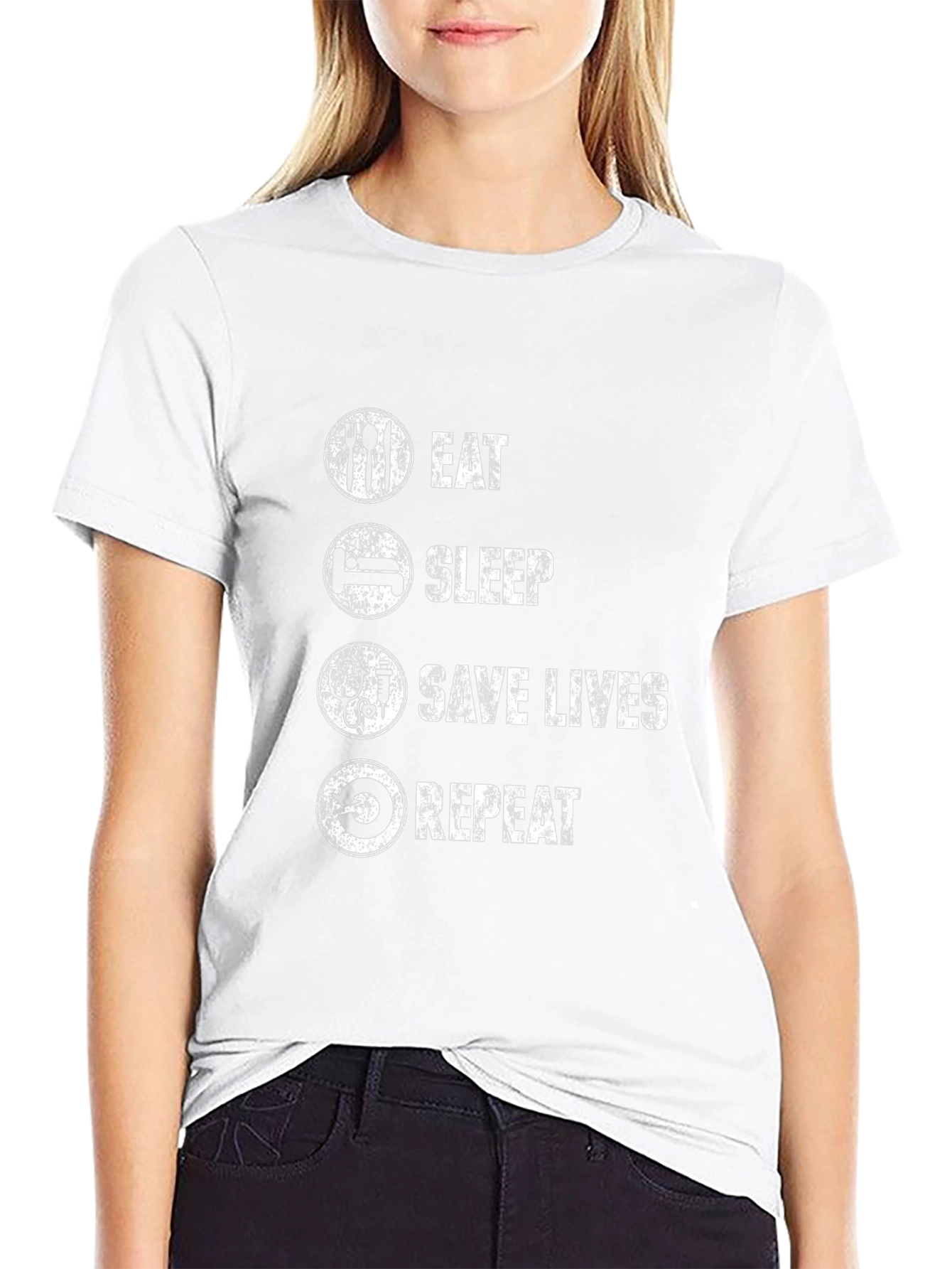 Eat Sleep Save Lives Repeat Graphic Tee