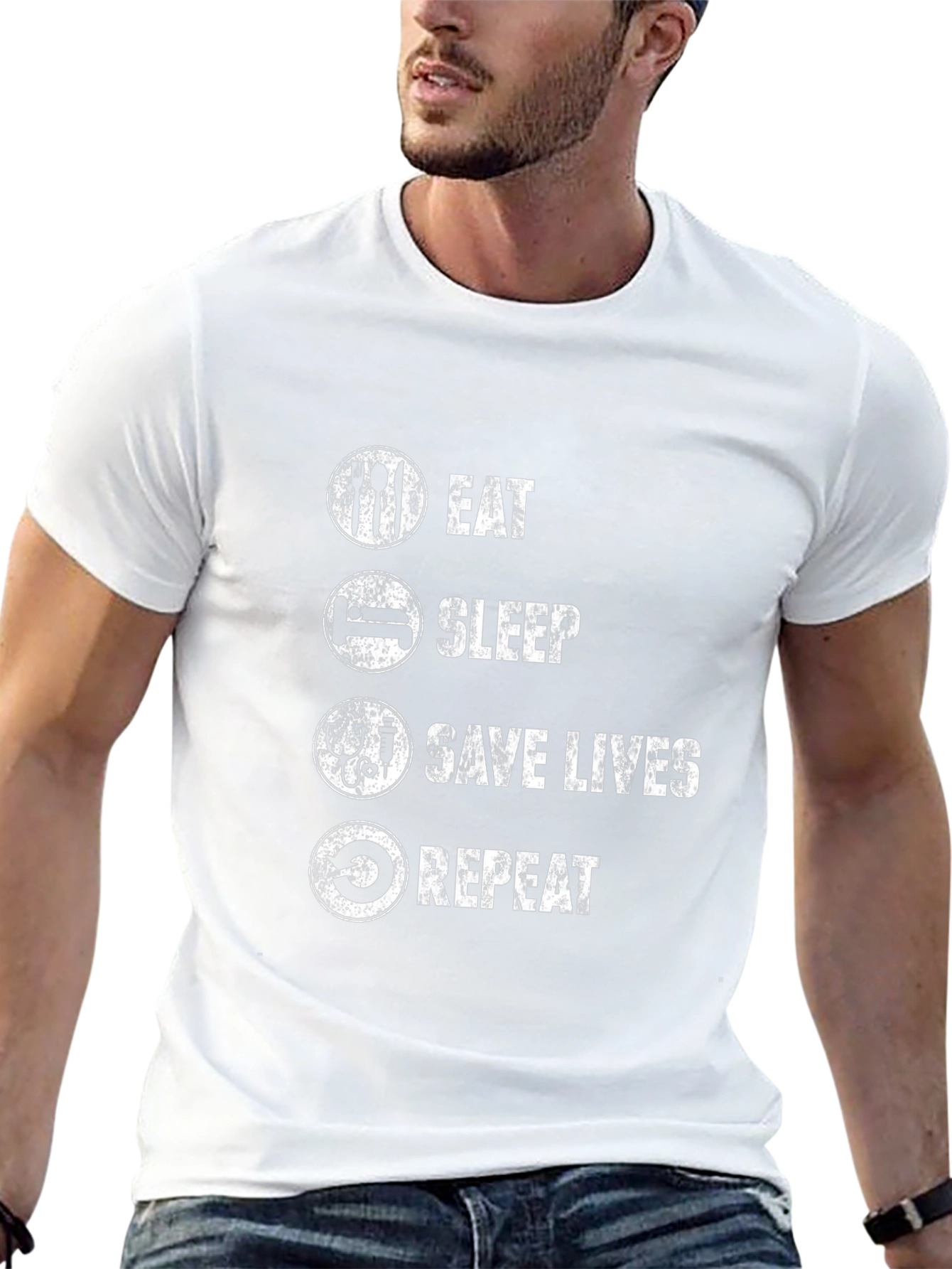 Eat Sleep Save Lives Repeat Graphic Tee