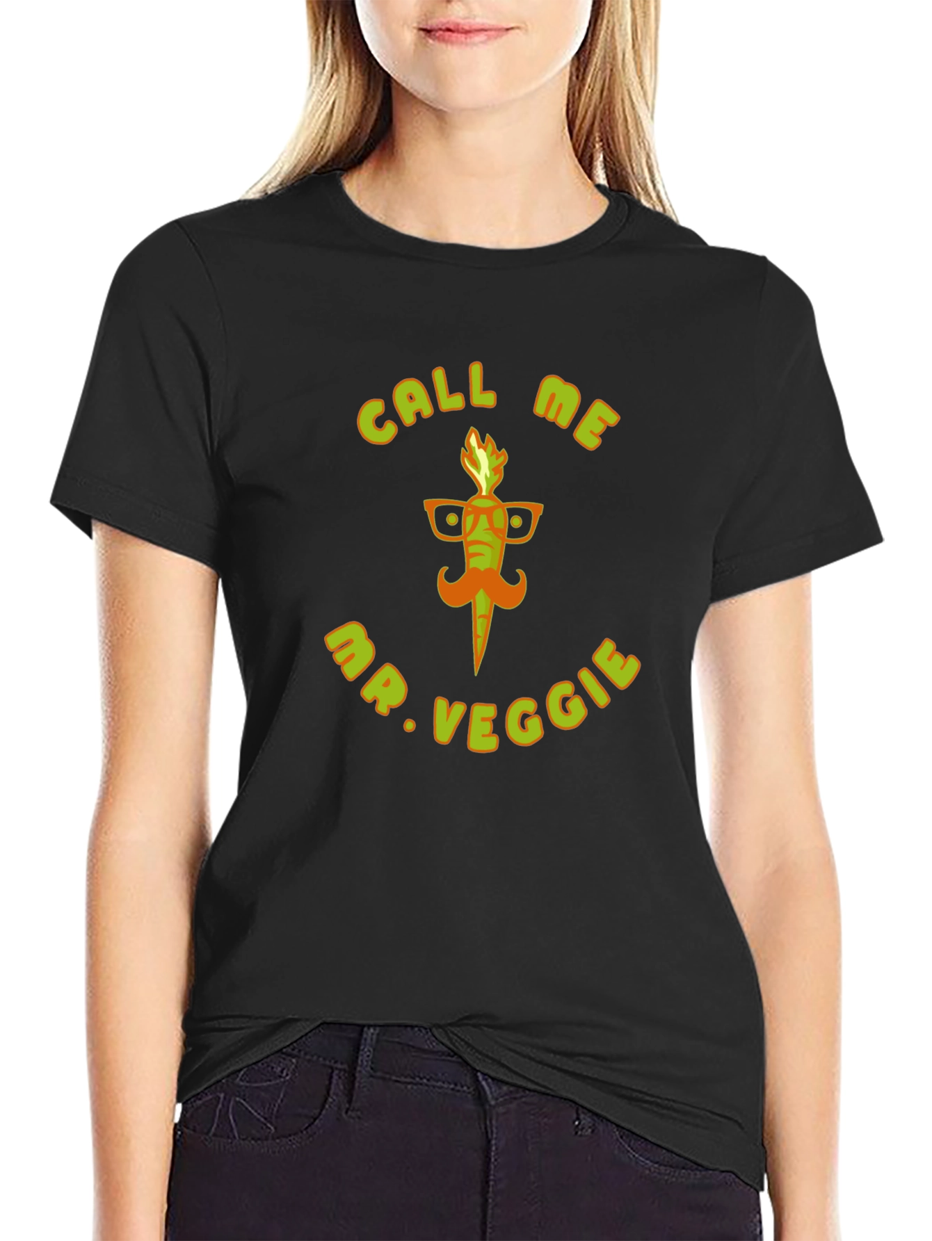 Call Me Mr. Veggie Black T-Shirt