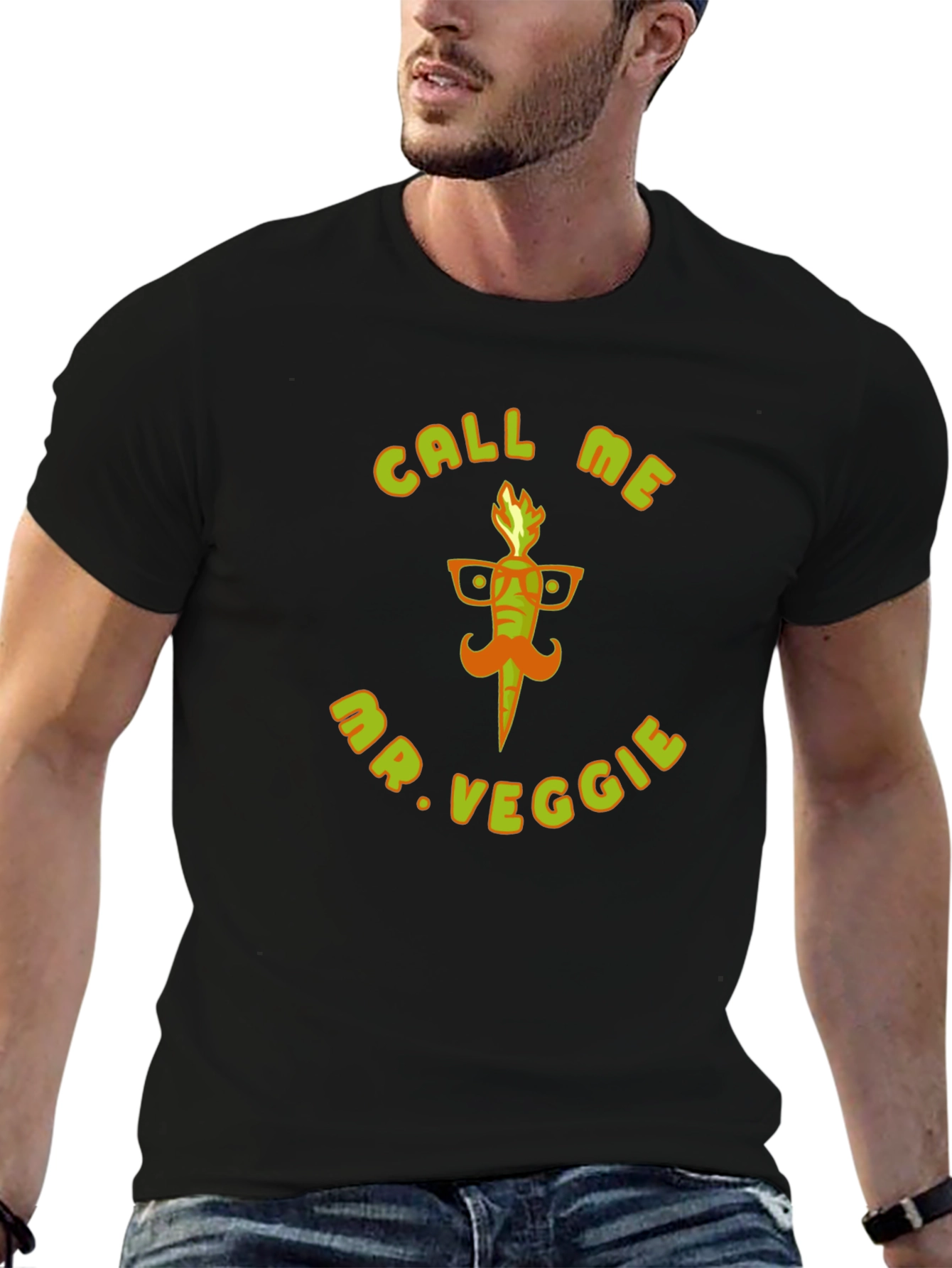 Call Me Mr. Veggie Black T-Shirt