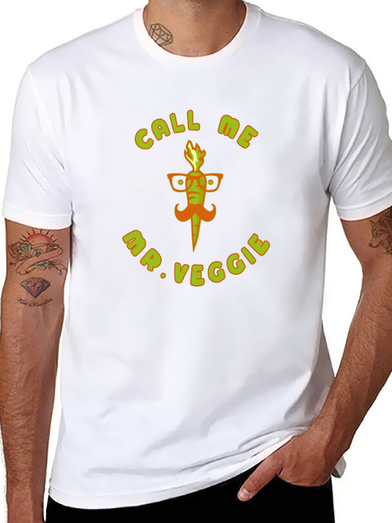 Call Me Mr. Veggie Black T-Shirt