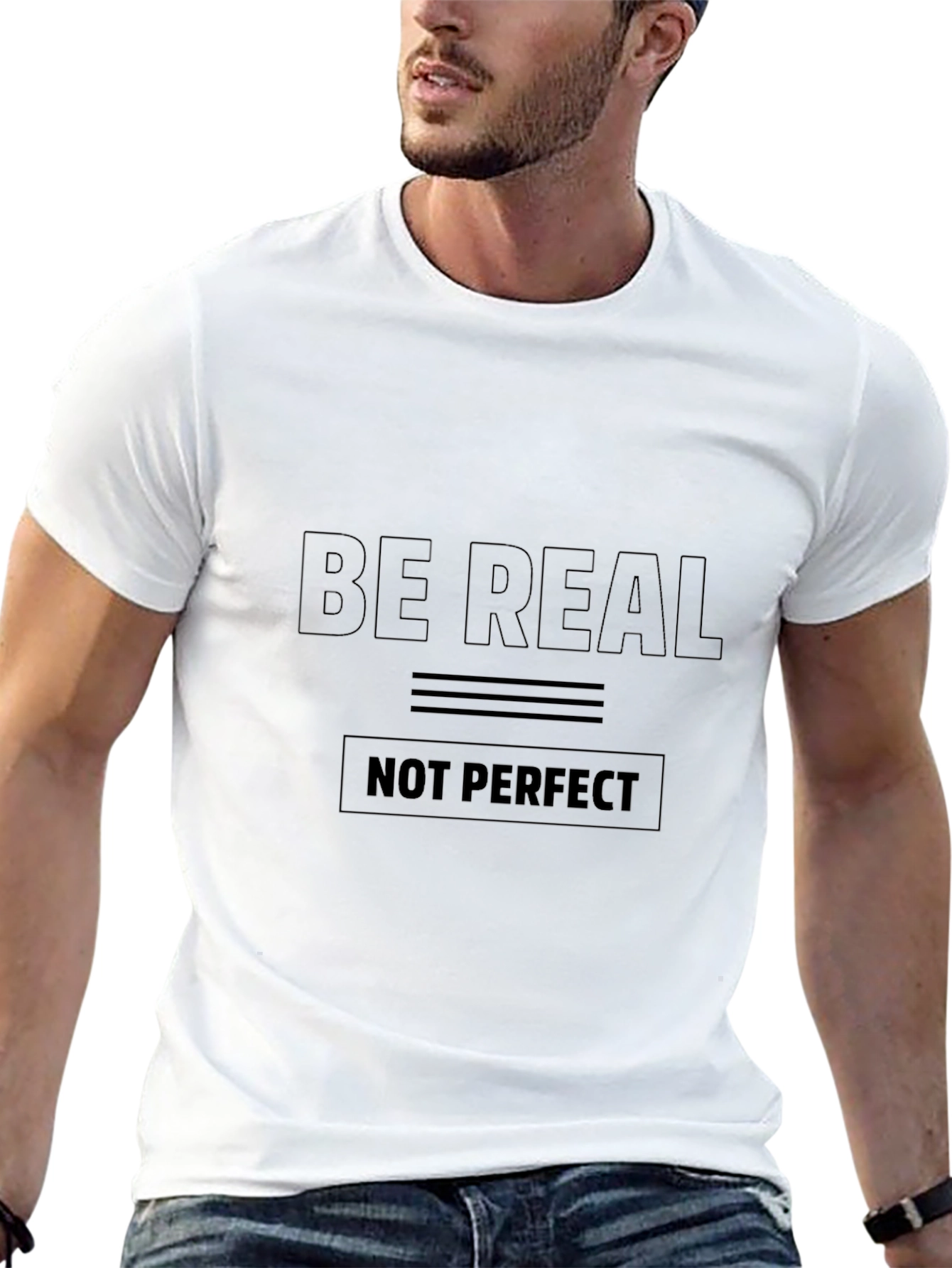 Be Real Not Perfect Black T-Shirt