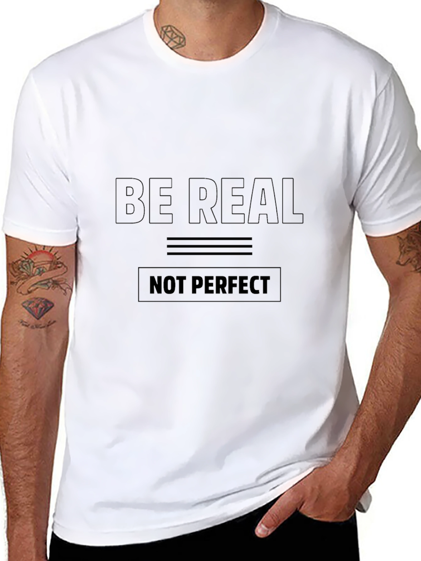 Be Real Not Perfect Black T-Shirt