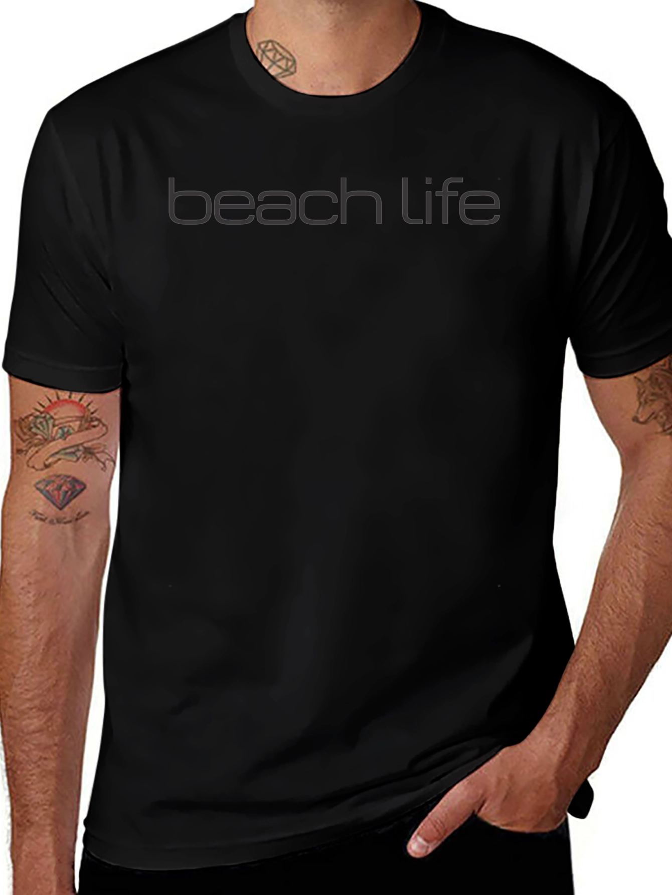 Beach Life Tee - Mens Black Graphic T-Shirt