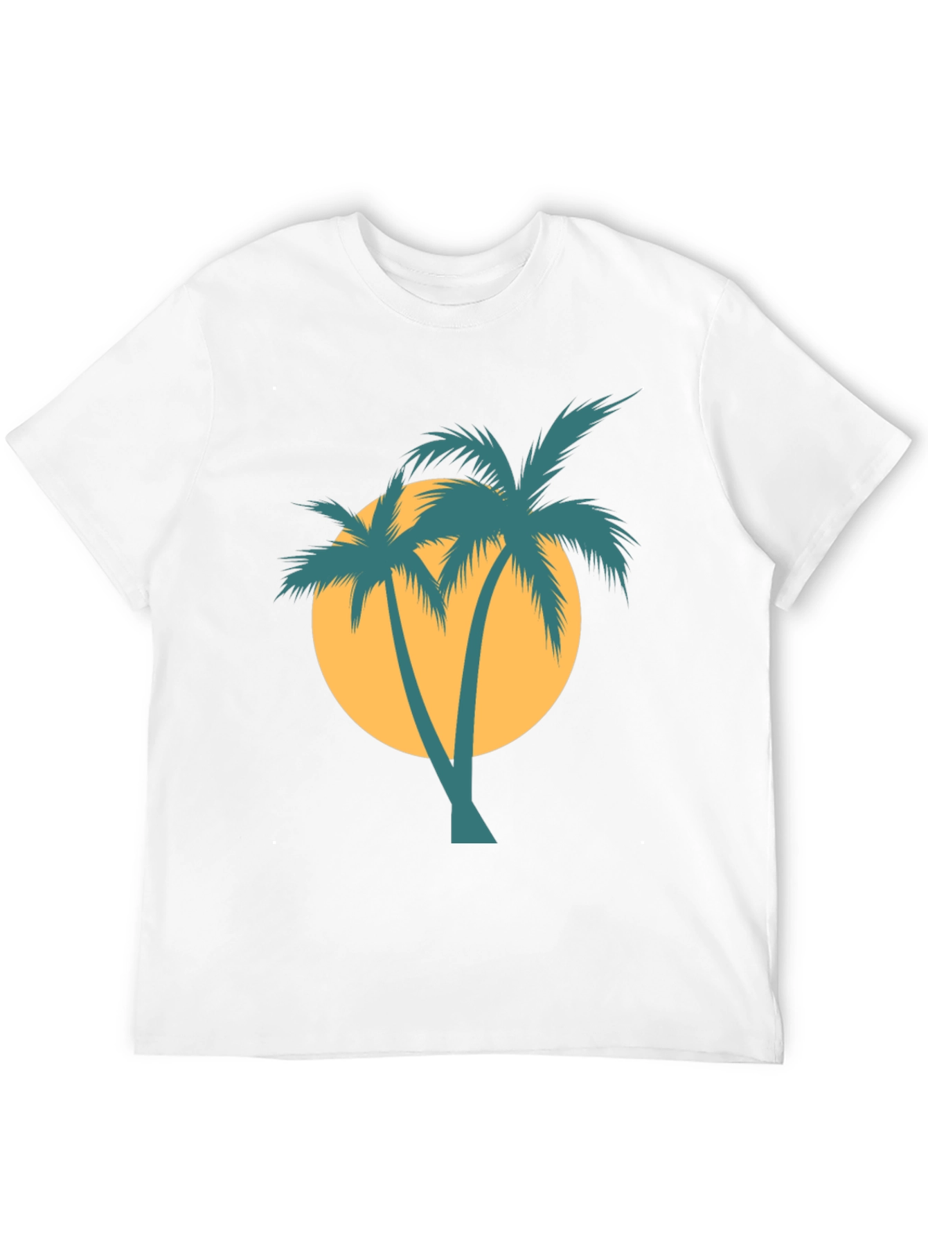 Retro Palm Tree Graphic Tee - Black