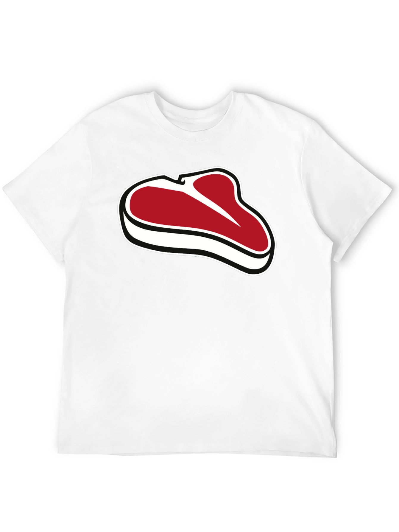 Steak Graphic Tee - Black Cotton Comfort