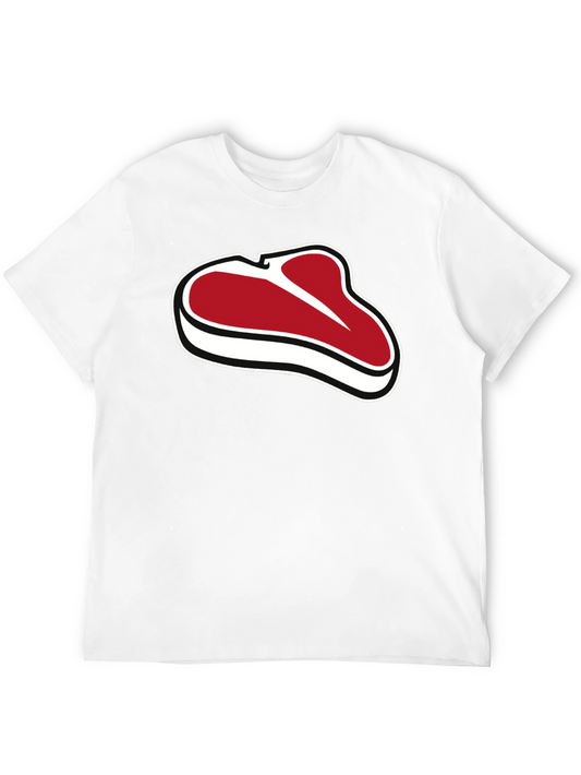 Steak Graphic Tee - Black Cotton Comfort