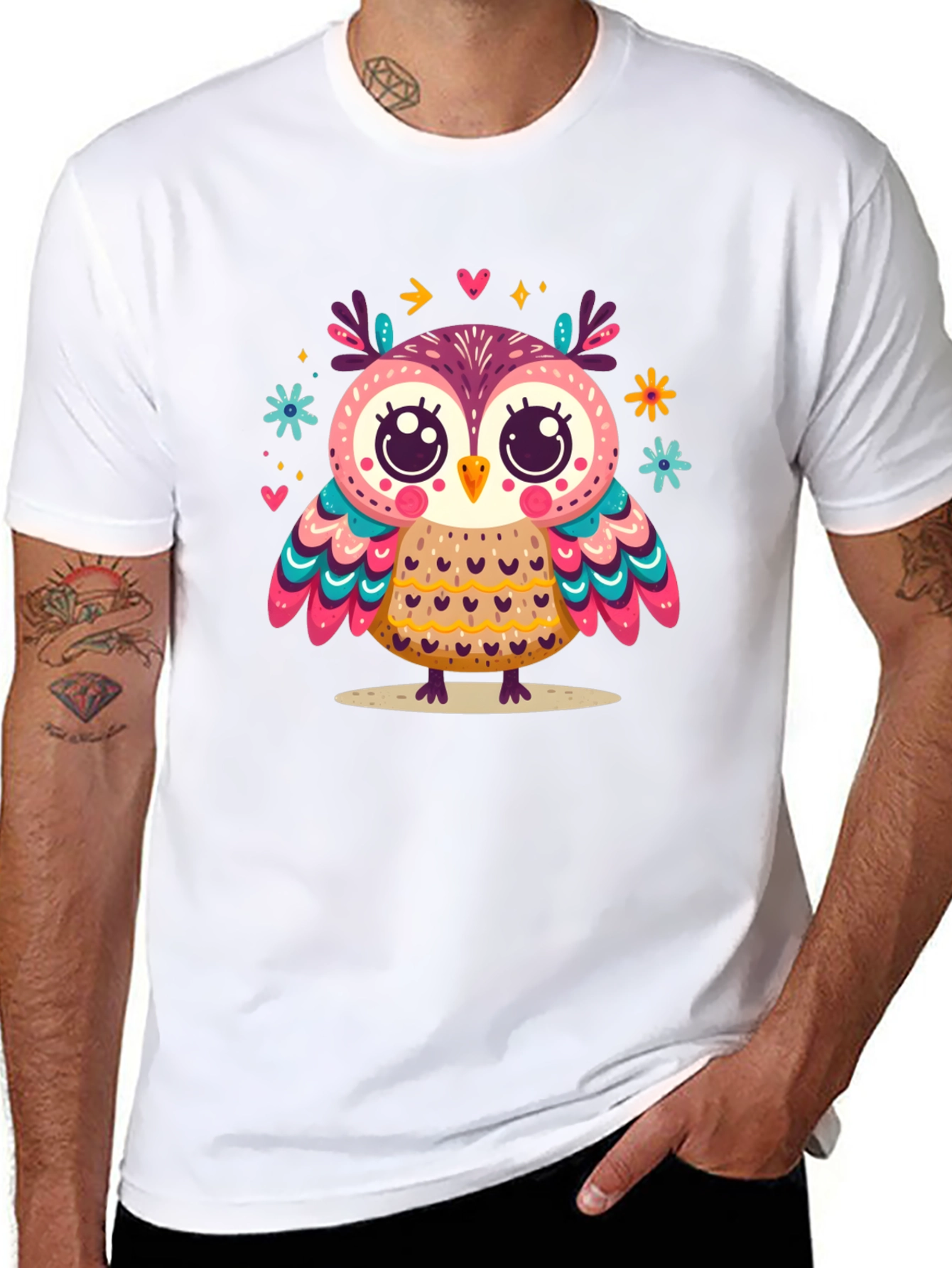 Whimsical Owl Graphic Tee - Unisex