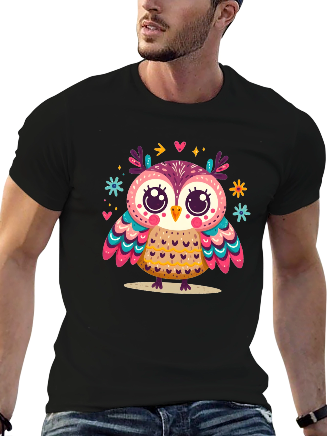 Whimsical Owl Graphic Tee - Unisex