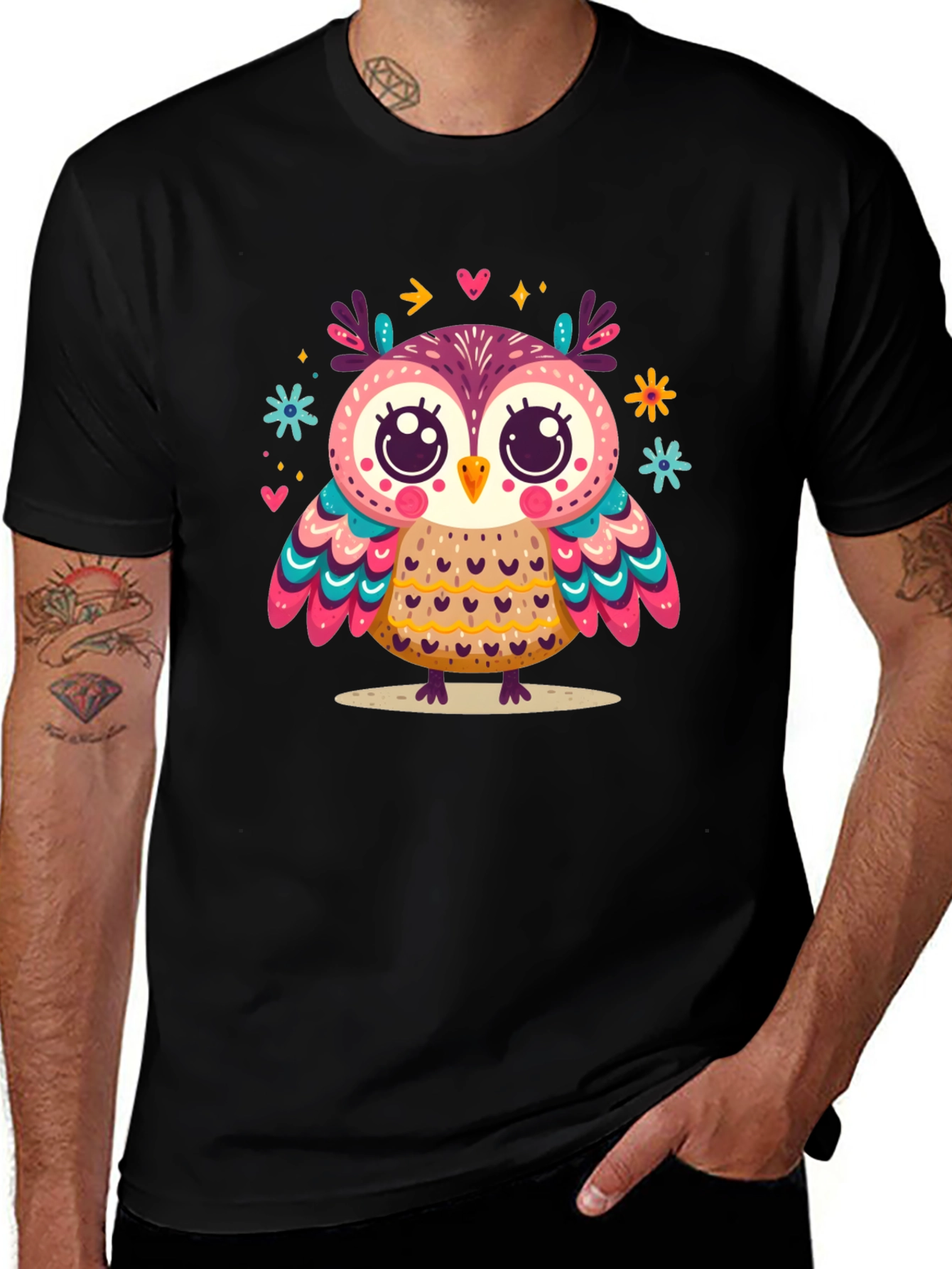 Whimsical Owl Graphic Tee - Unisex