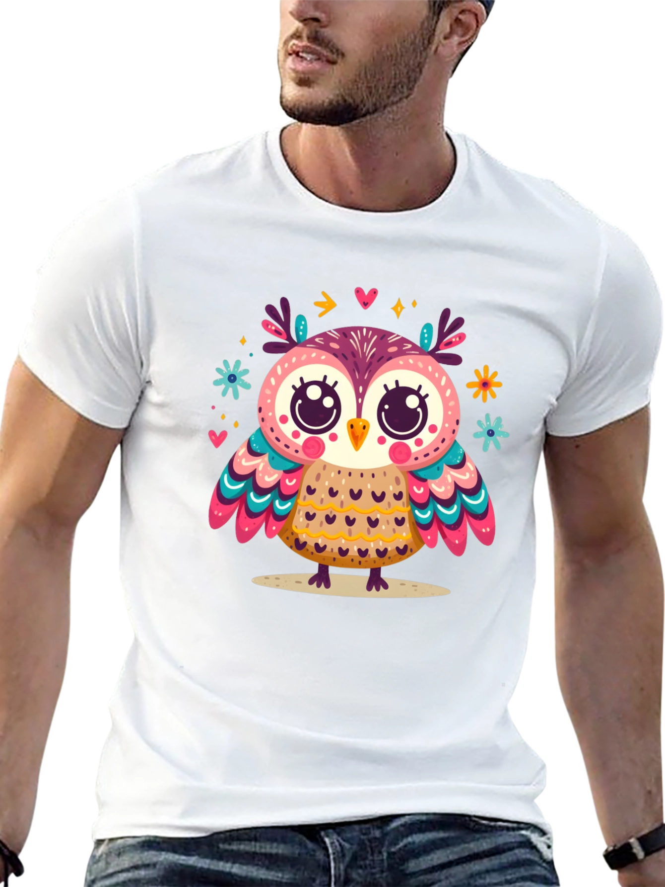 Whimsical Owl Graphic Tee - Unisex