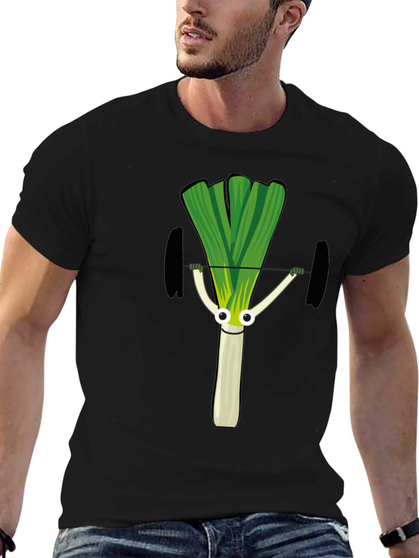 Leek Lifting Weights Graphic T-Shirt