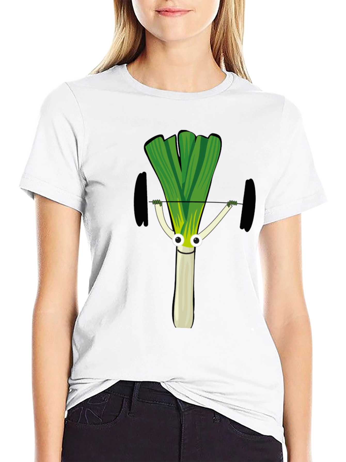 Leek Lifting Weights Graphic T-Shirt