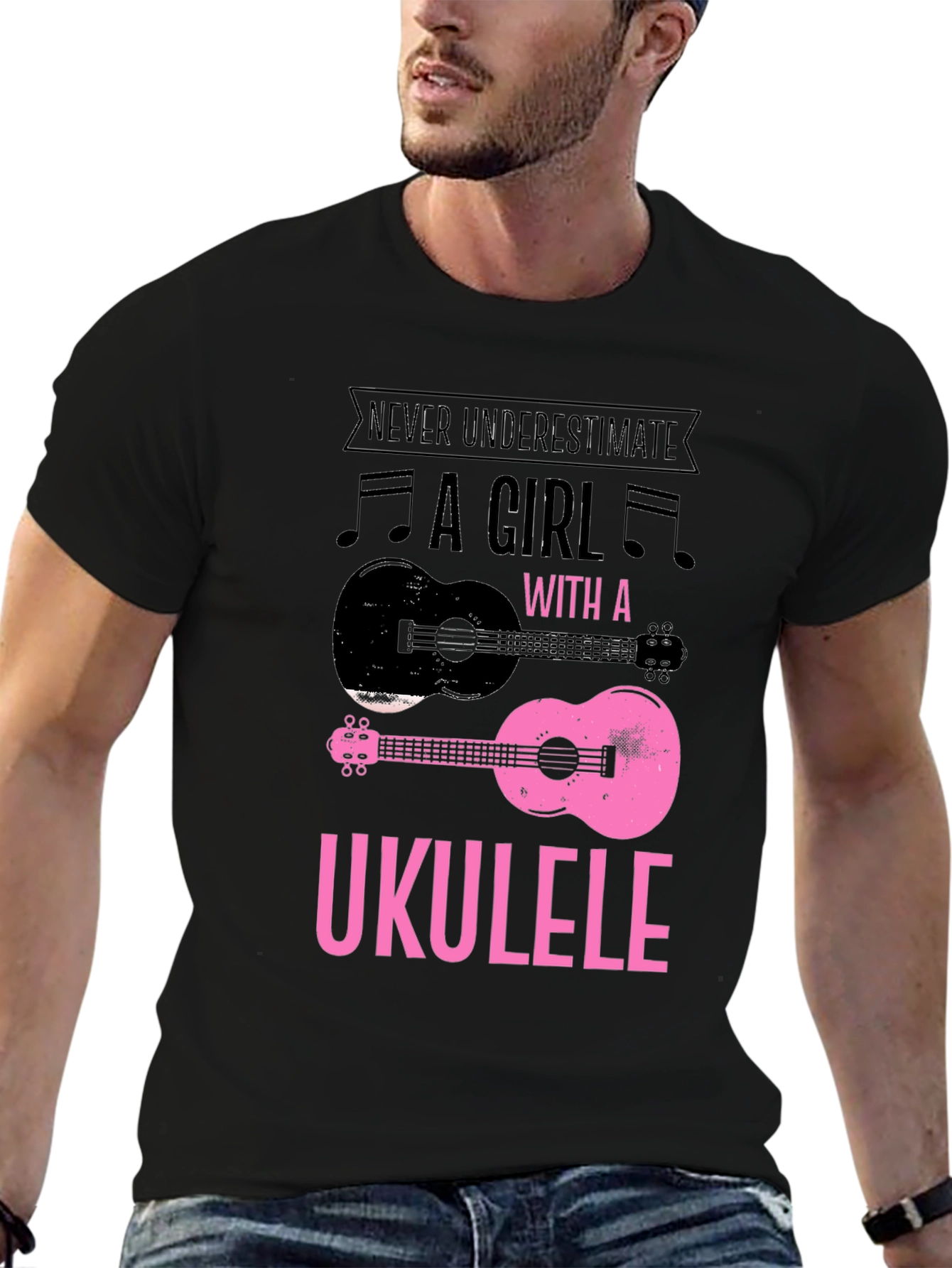 Ukulele Girl Graphic T-Shirt