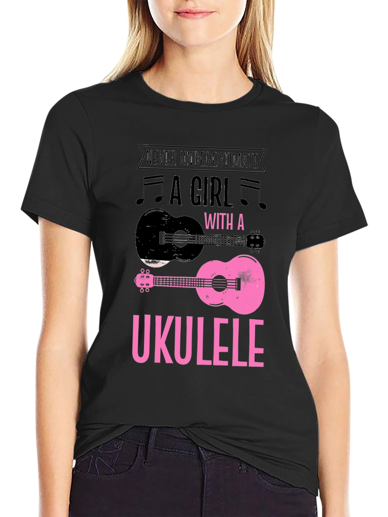 Ukulele Girl Graphic T-Shirt