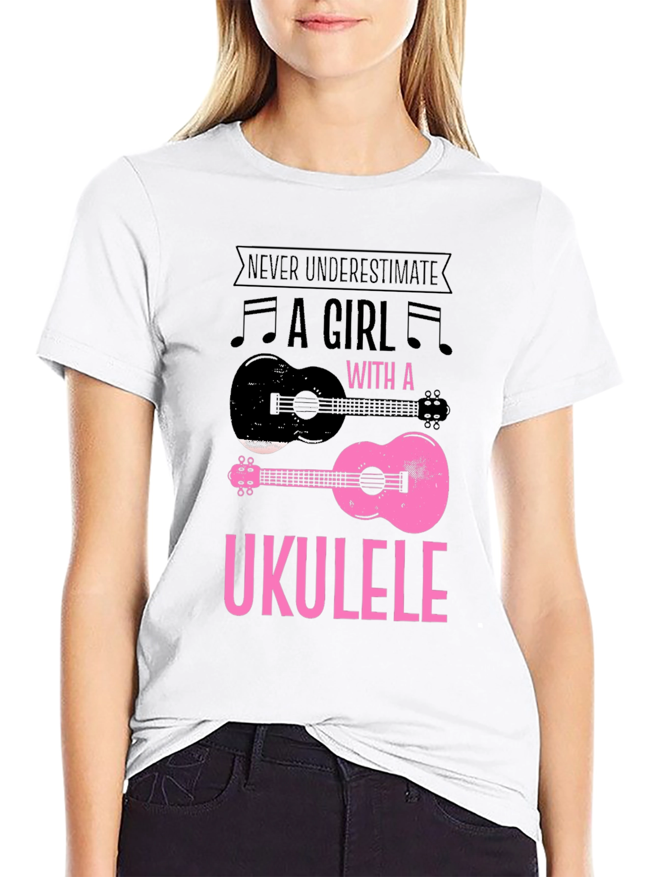Ukulele Girl Graphic T-Shirt