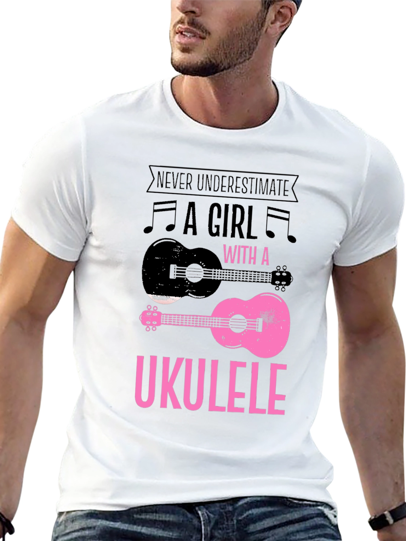 Ukulele Girl Graphic T-Shirt