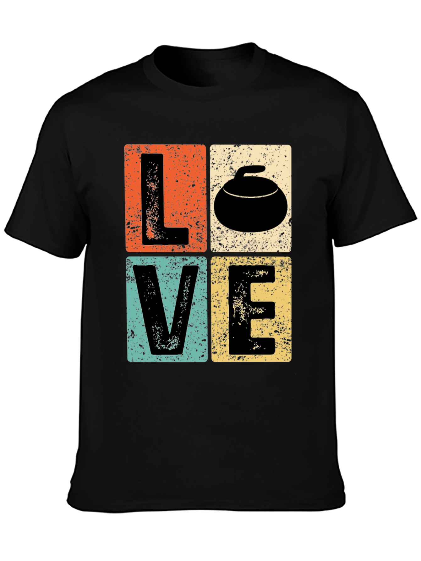 LOVE Curling T-Shirt - Retro Design