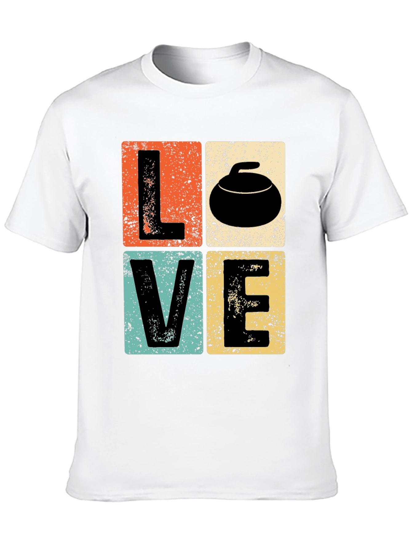 LOVE Curling T-Shirt - Retro Design