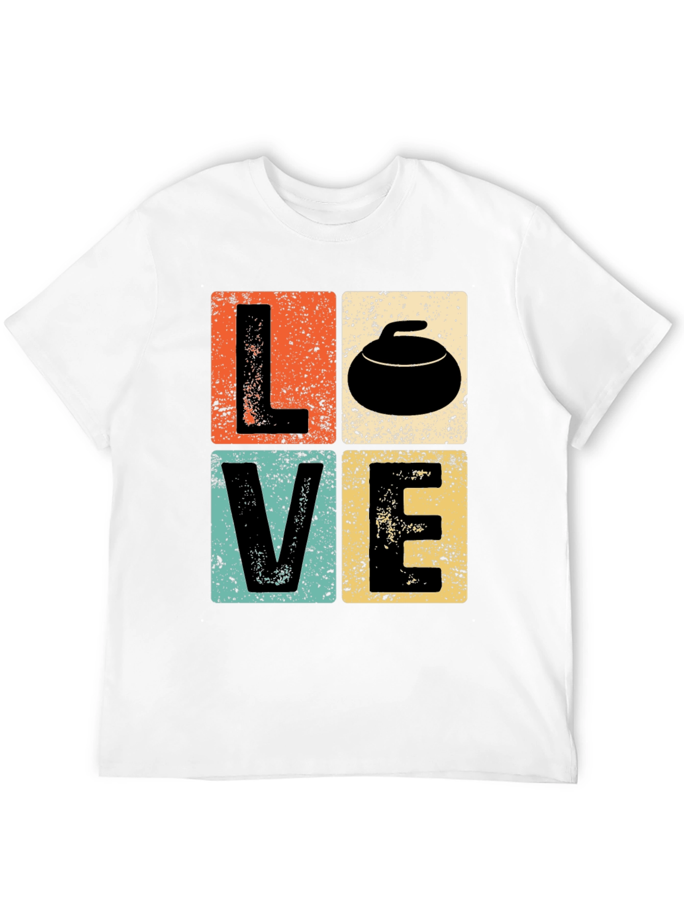 LOVE Curling T-Shirt - Retro Design