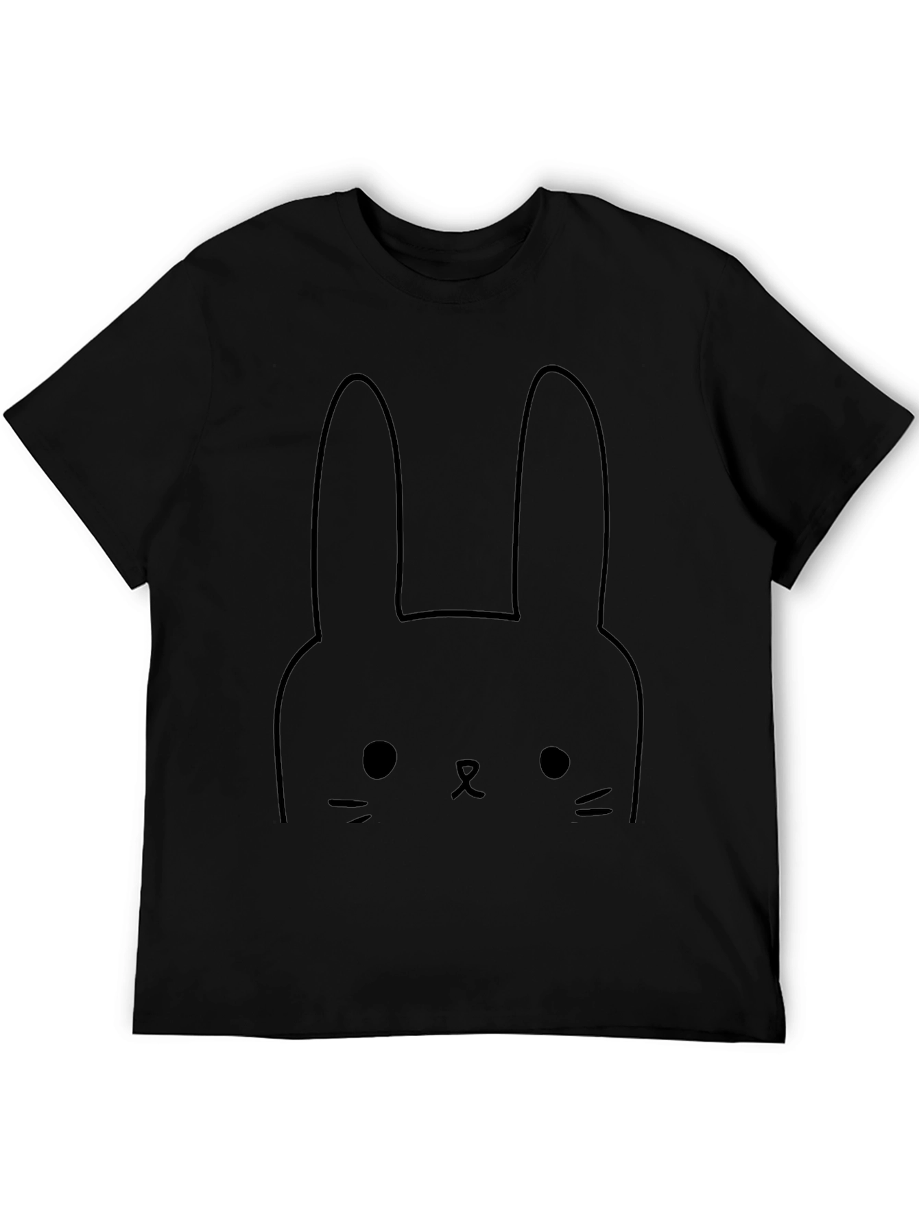 Cute Bunny Graphic Black T-Shirt