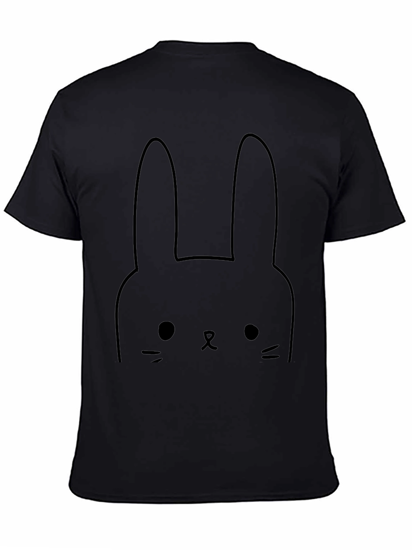Cute Bunny Graphic Black T-Shirt