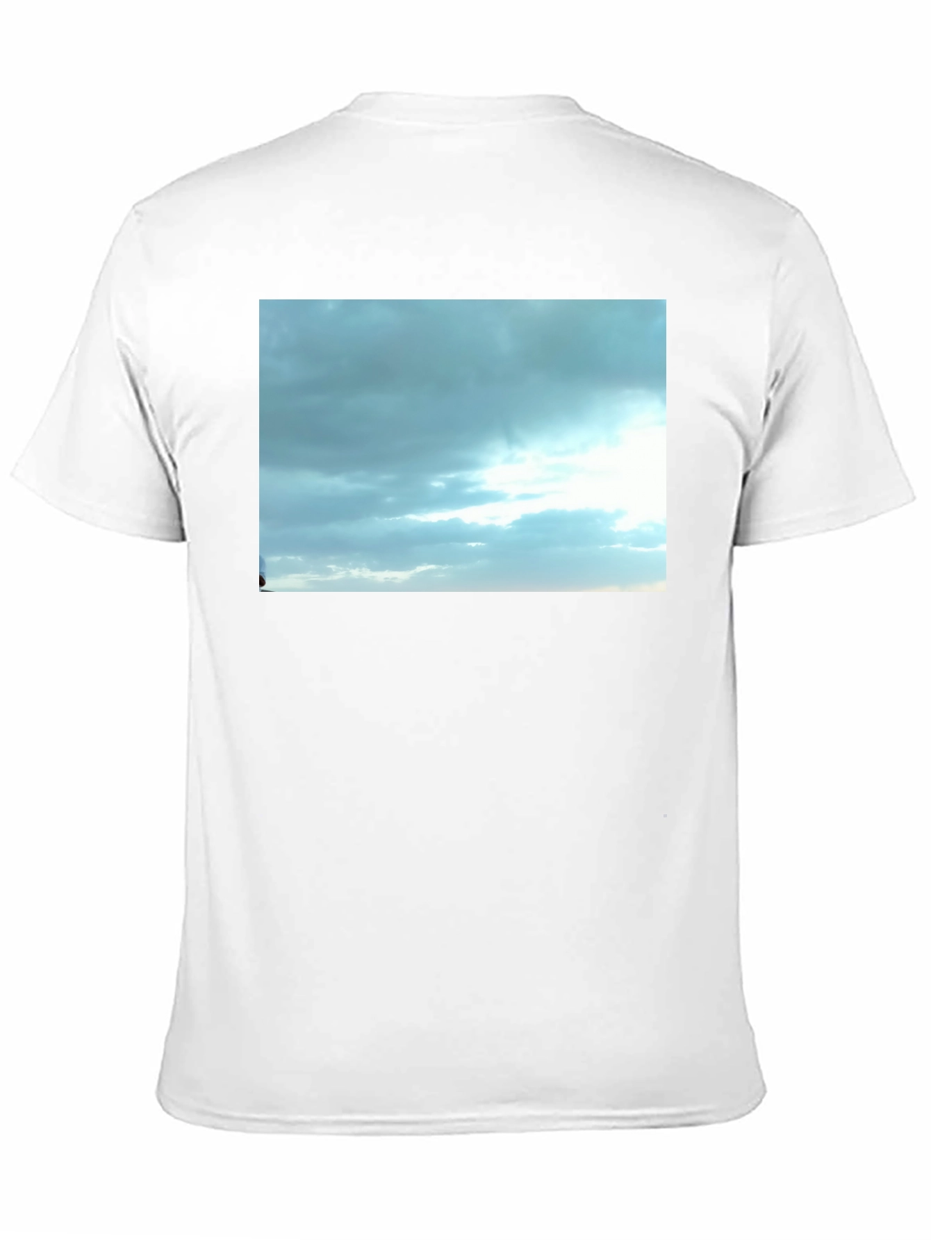 Sky Cloud Print Black T-Shirt
