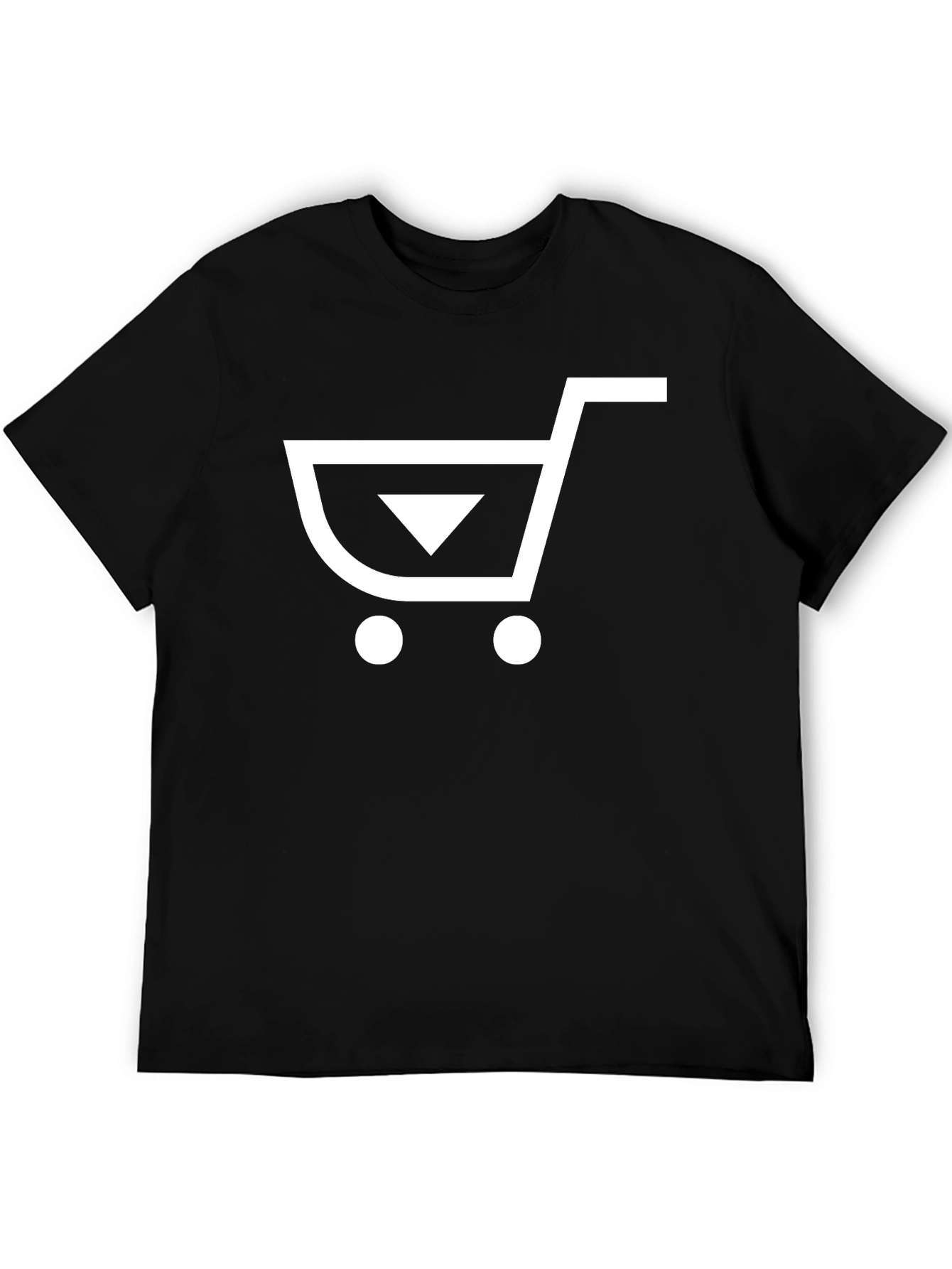 Modern Shopping Cart Graphic Tee - Black
