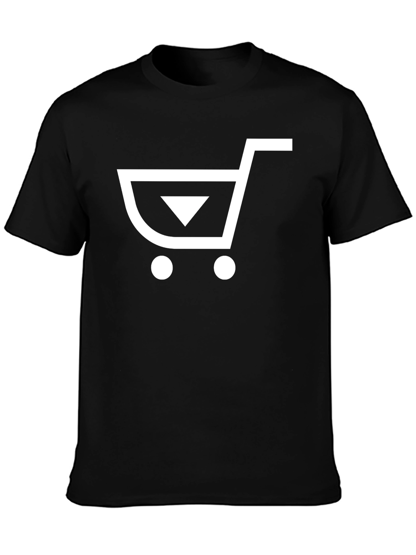 Modern Shopping Cart Graphic Tee - Black