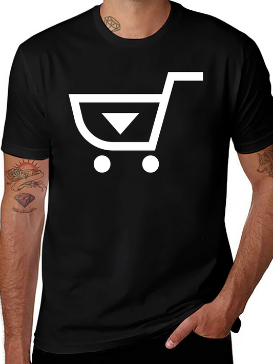 Modern Shopping Cart Graphic Tee - Black