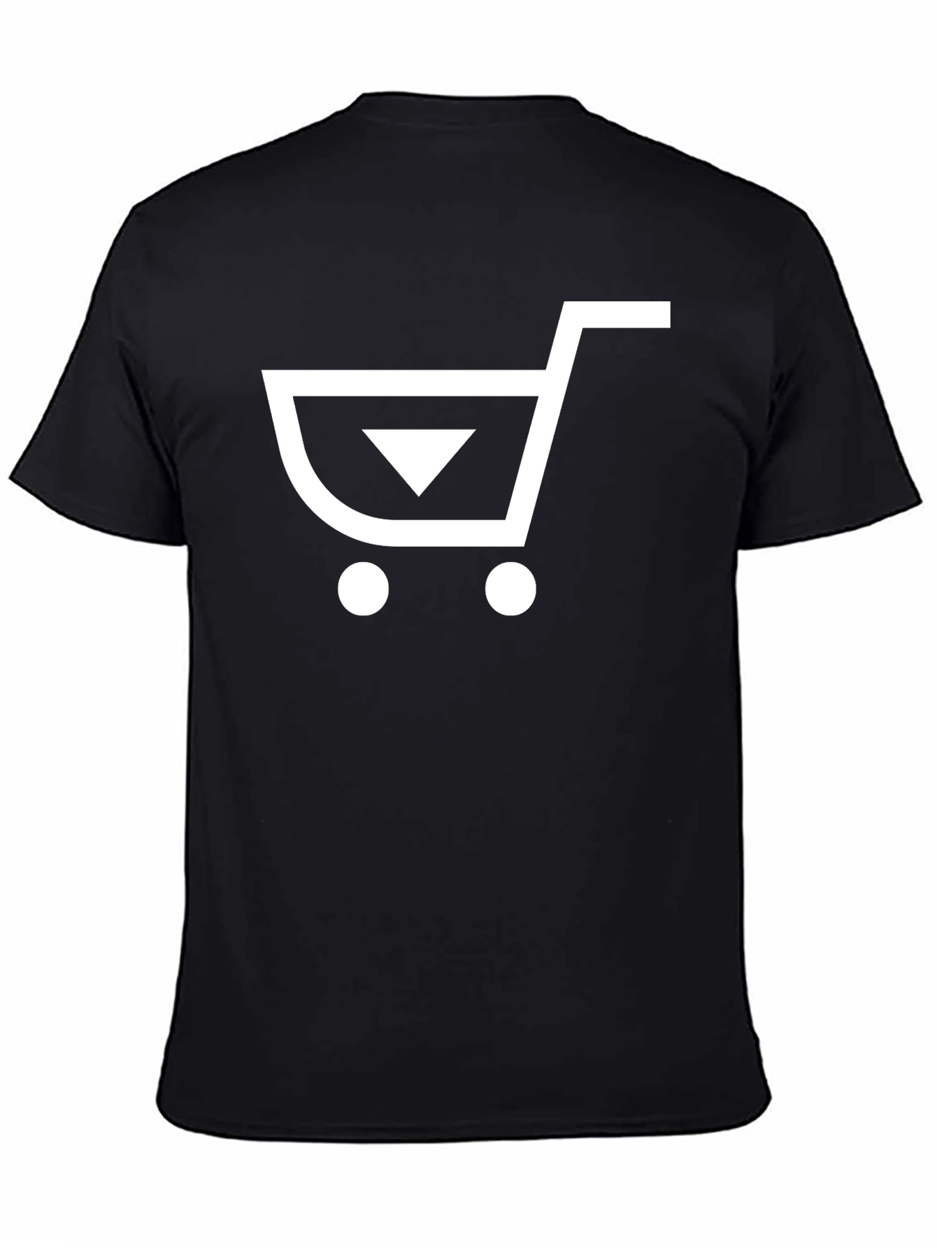 Modern Shopping Cart Graphic Tee - Black