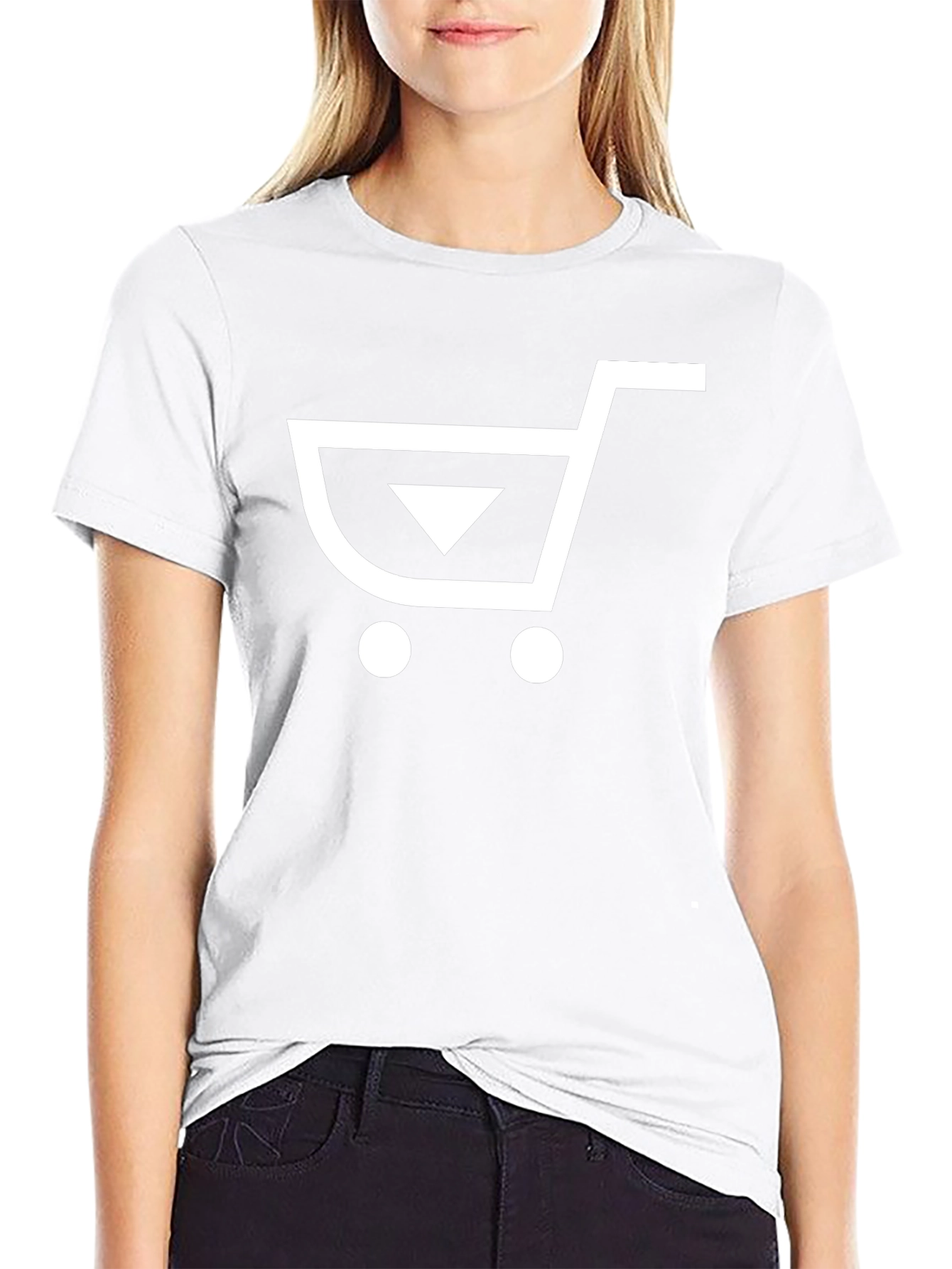 Modern Shopping Cart Graphic Tee - Black