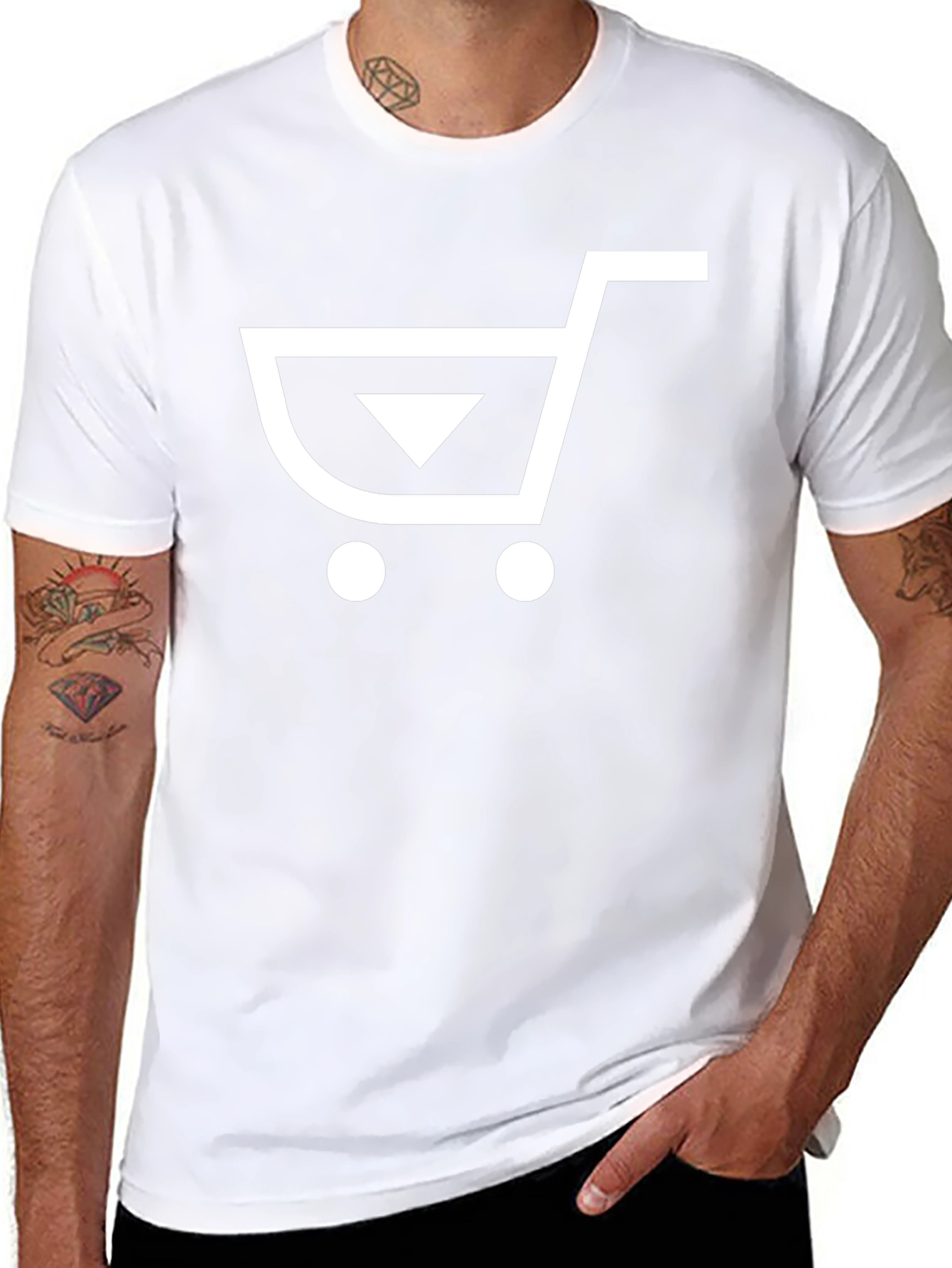 Modern Shopping Cart Graphic Tee - Black