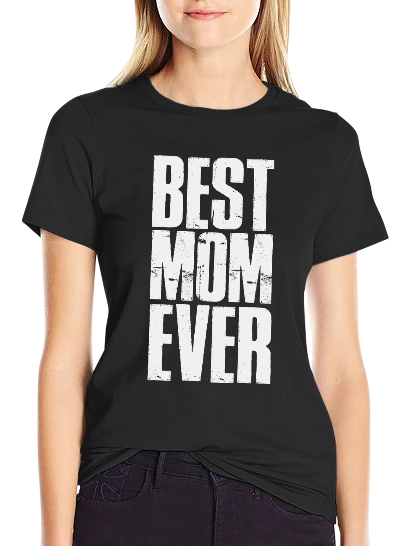 Best Mom Ever Graphic Tee - Black Cotton