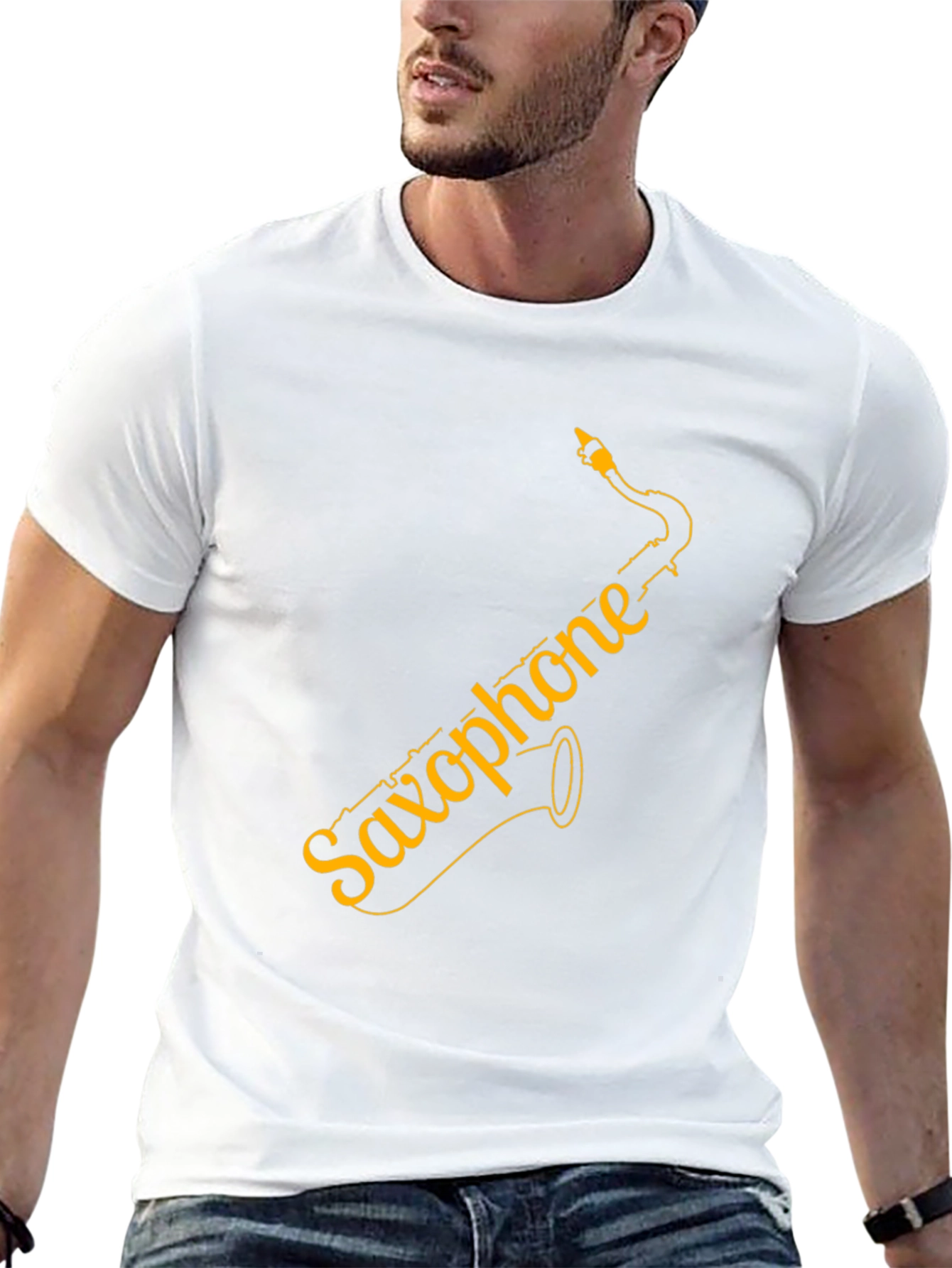 Saxophone Graphic Tee - Black Unisex T-Shirt