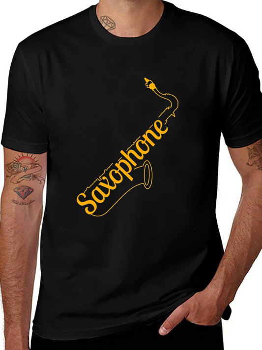 Saxophone Graphic Tee - Black Unisex T-Shirt