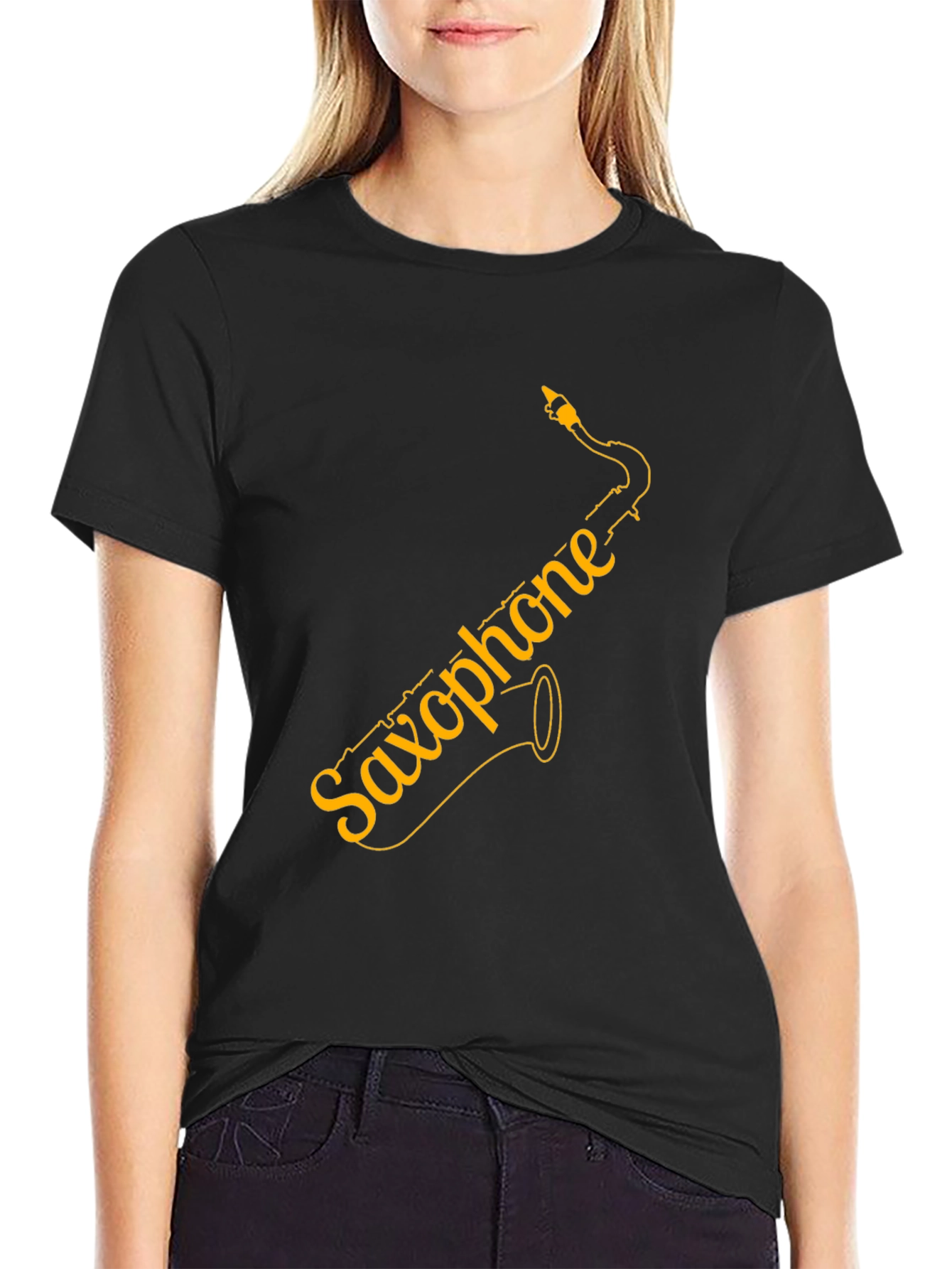 Saxophone Graphic Tee - Black Unisex T-Shirt