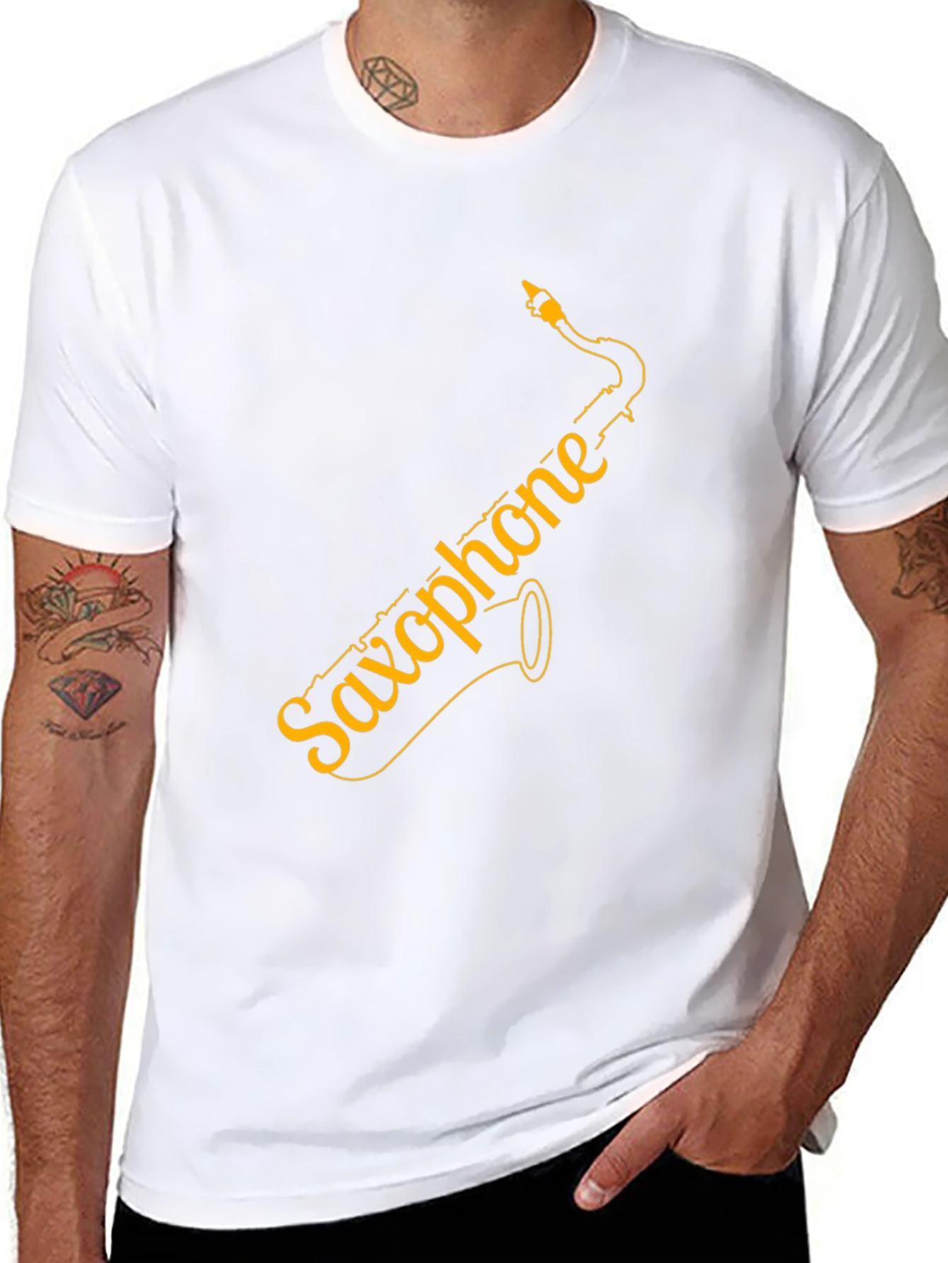 Saxophone Graphic Tee - Black Unisex T-Shirt