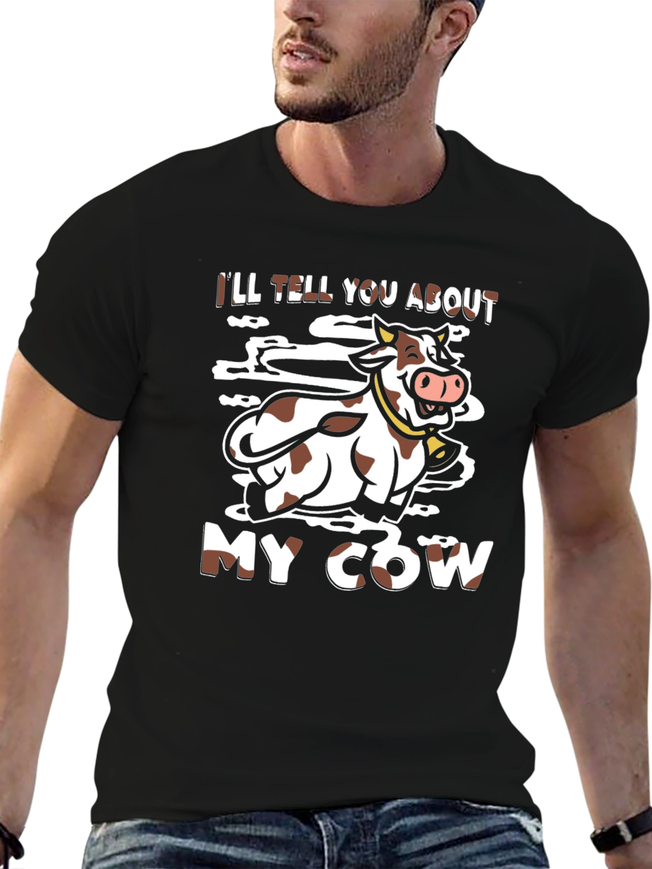 Ill Tell You About My Cow Black Graphic Tee