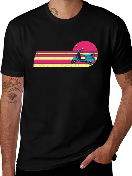 Retro Scooter Graphic Tee - Vintage Style Shirt