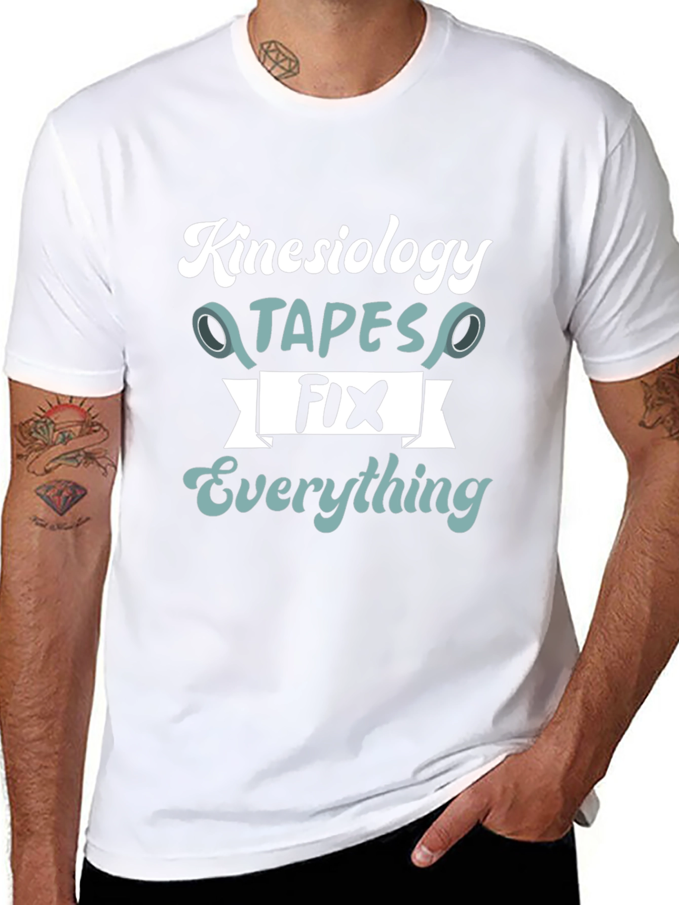 Kinesiology Tapes Fix Everything Black T-Shirt