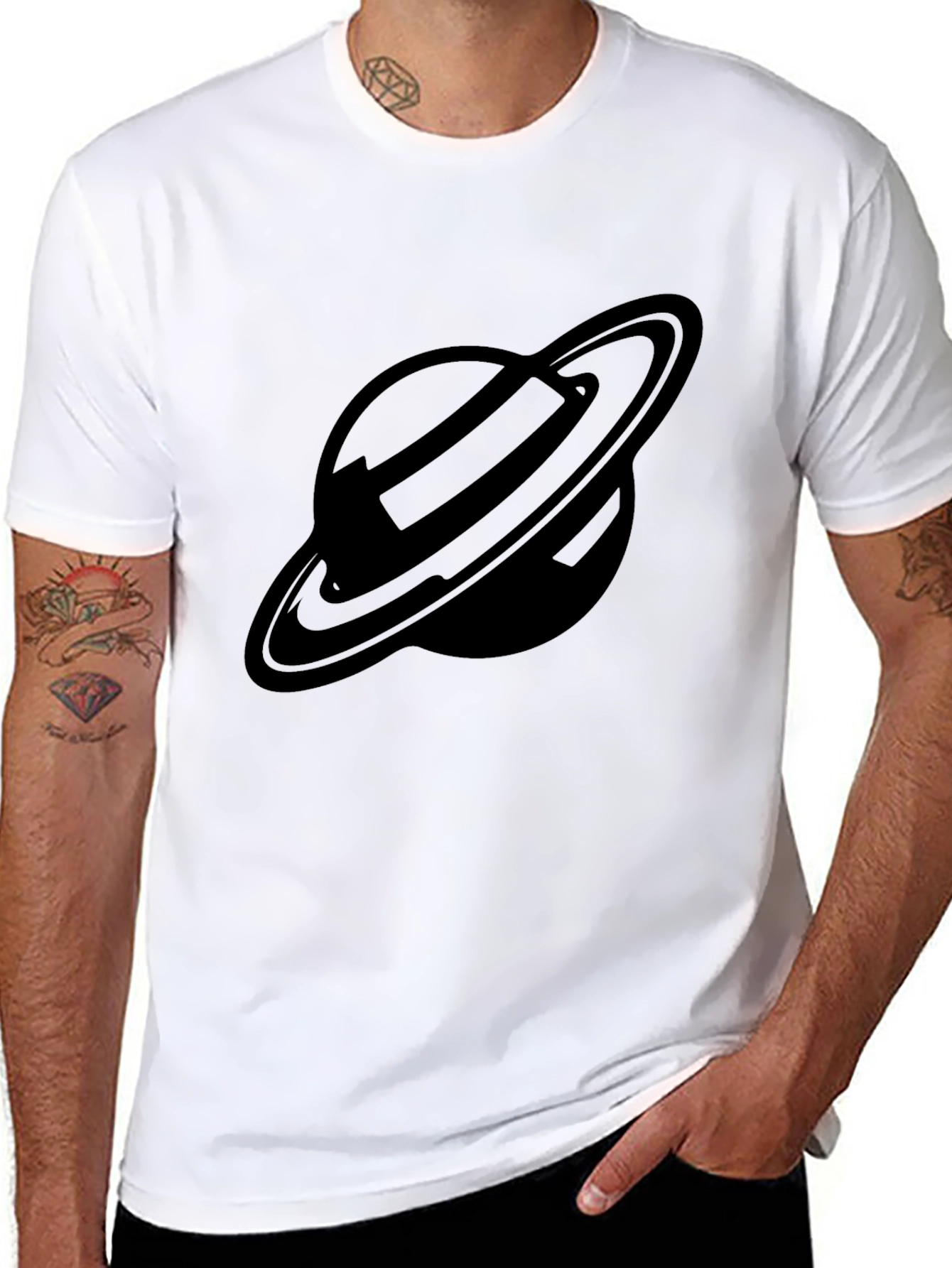 Saturn Graphic Tee - Black Planet T-Shirt