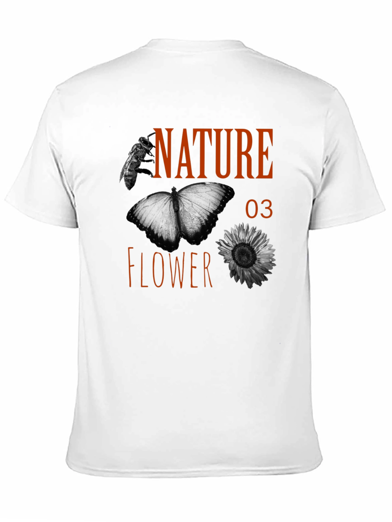 Nature Flower Graphic Tee - Black Cotton Blend