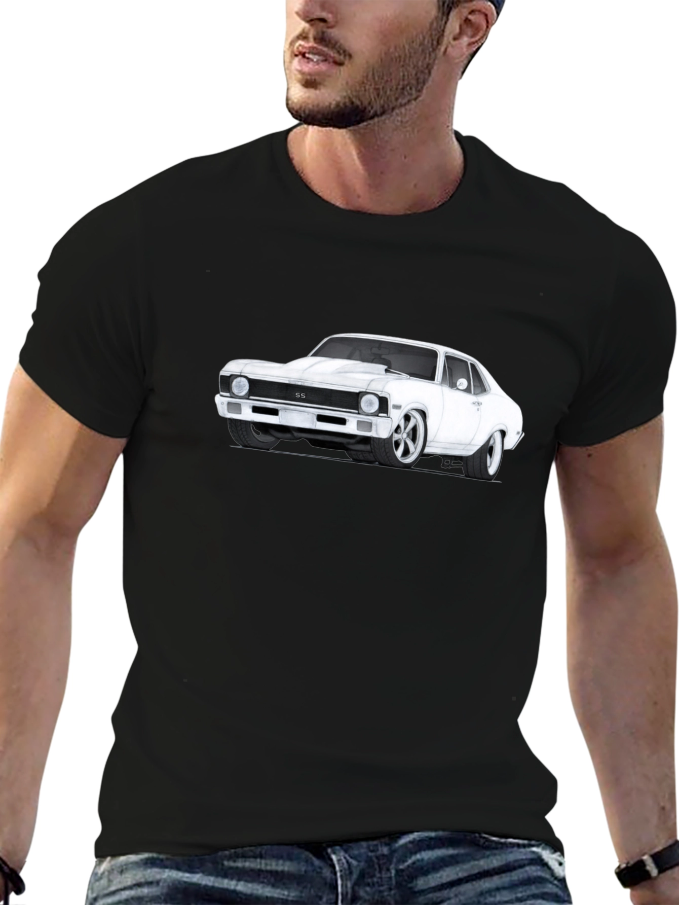 Classic Car Graphic T-Shirt - Black